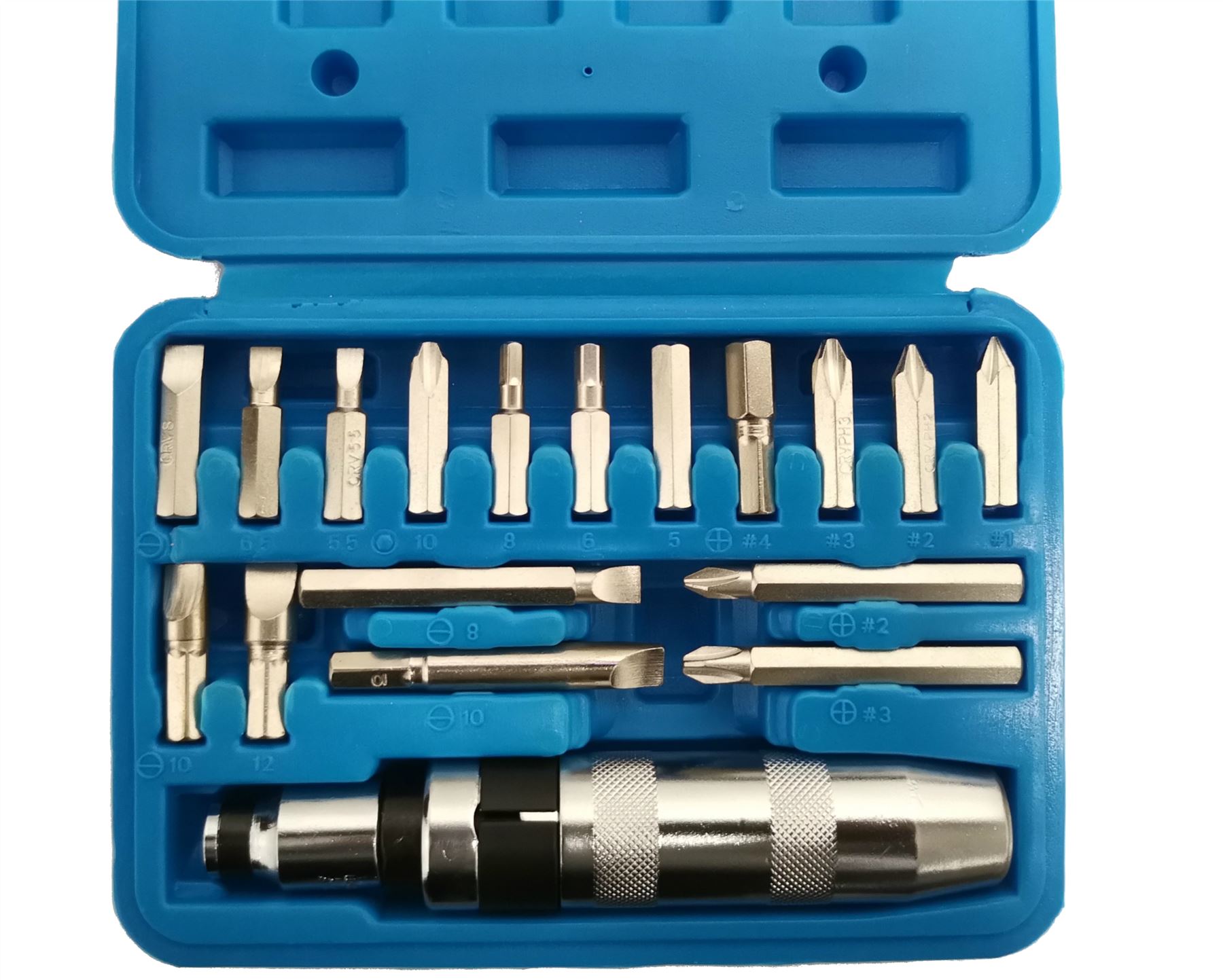 BlueSpot 18pc Reversible Impact Screwdriver Screw Socket Tool Bits Set