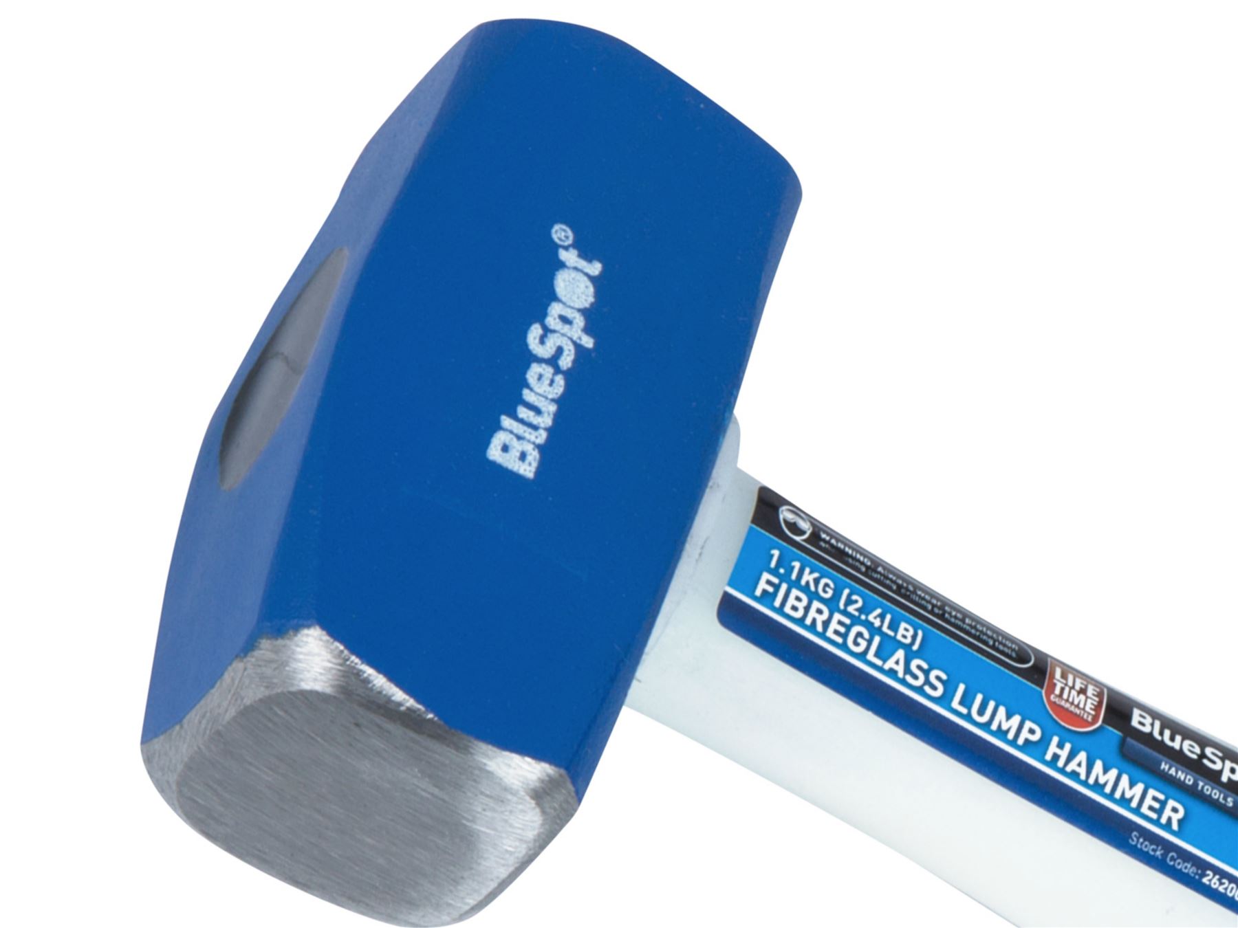 BlueSpot 2.4lb Club Lump Hammer Hardened Steel Head Fibreglass Grip
