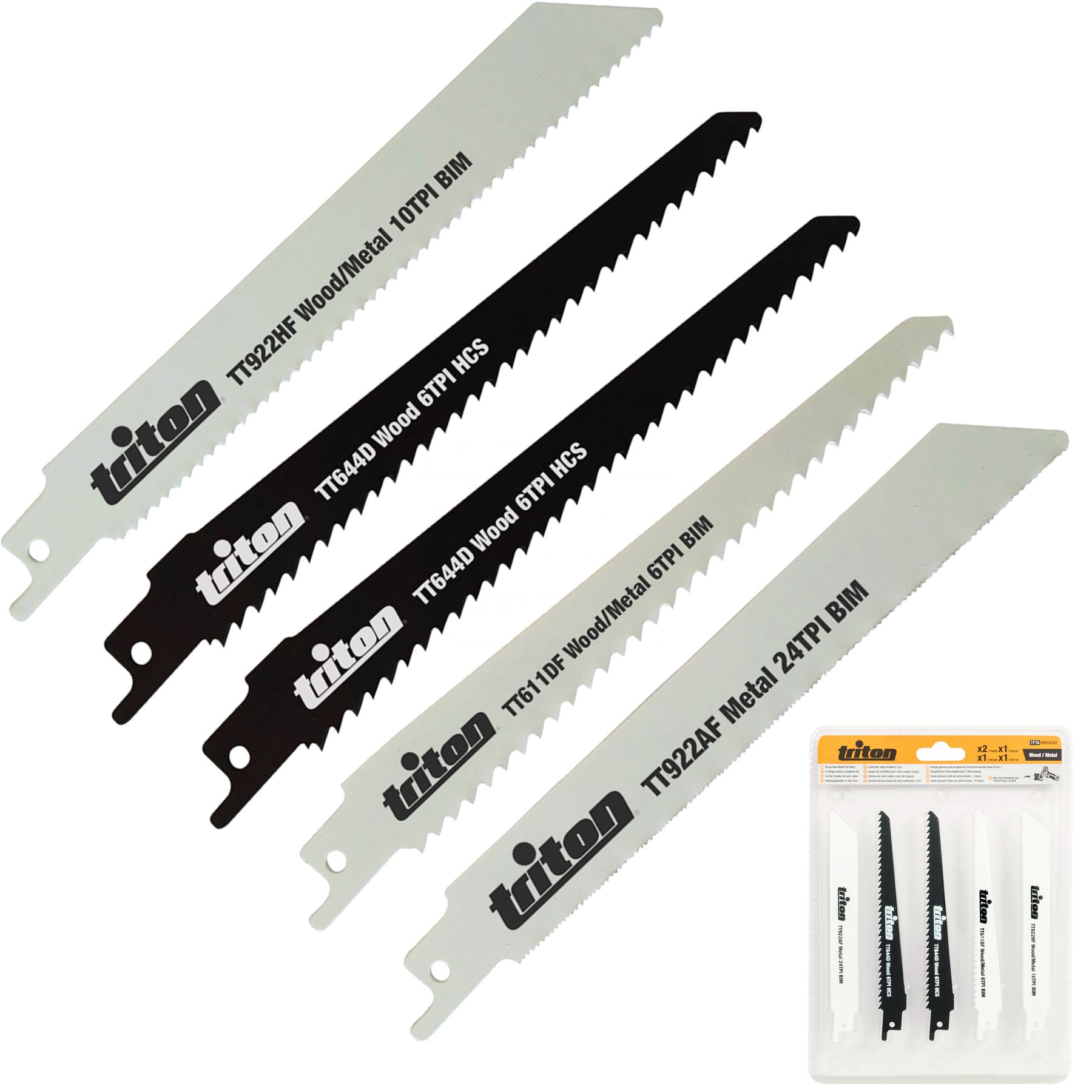Triton 5 X Mixed Reciprocating Saber Saw Blades For Wood & Metal