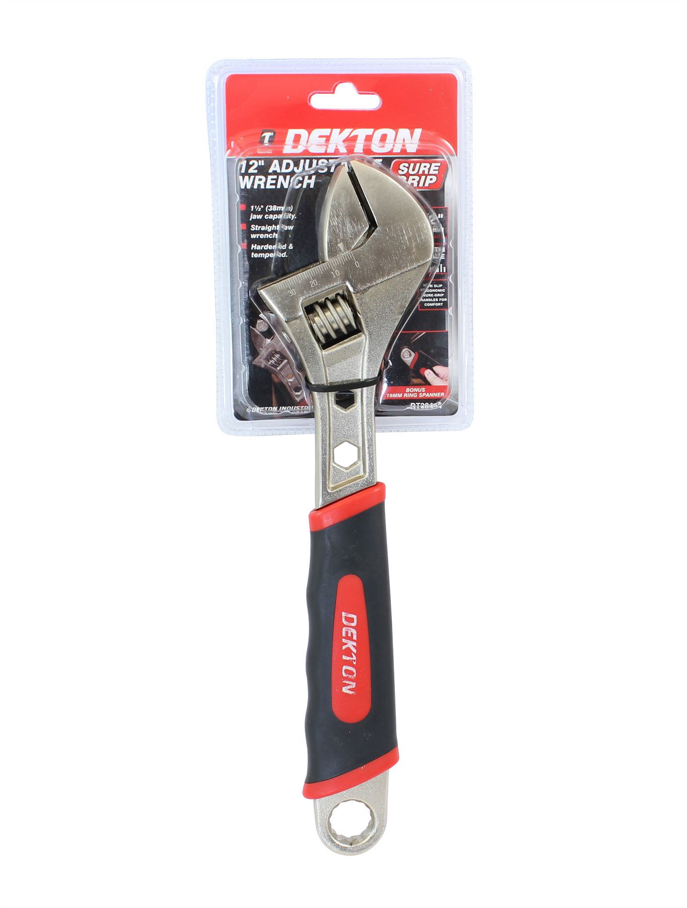 Dekton Soft Grip Adjustable Spanner Monkey Wrench 8" 10" Or 12" Heat