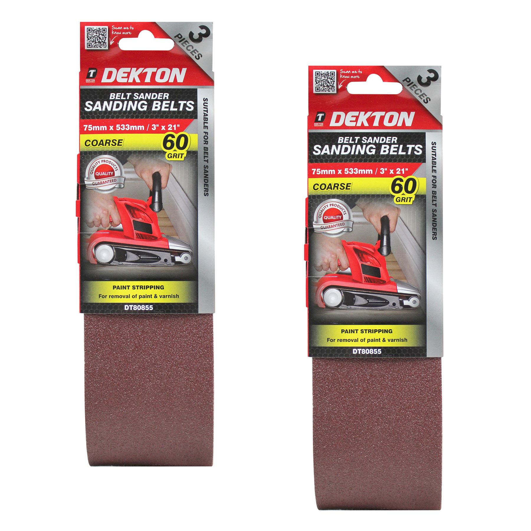 Dekton Sanding Belts 40 60 80 120 Grit Paint Removal Belt Sander 75mm X
