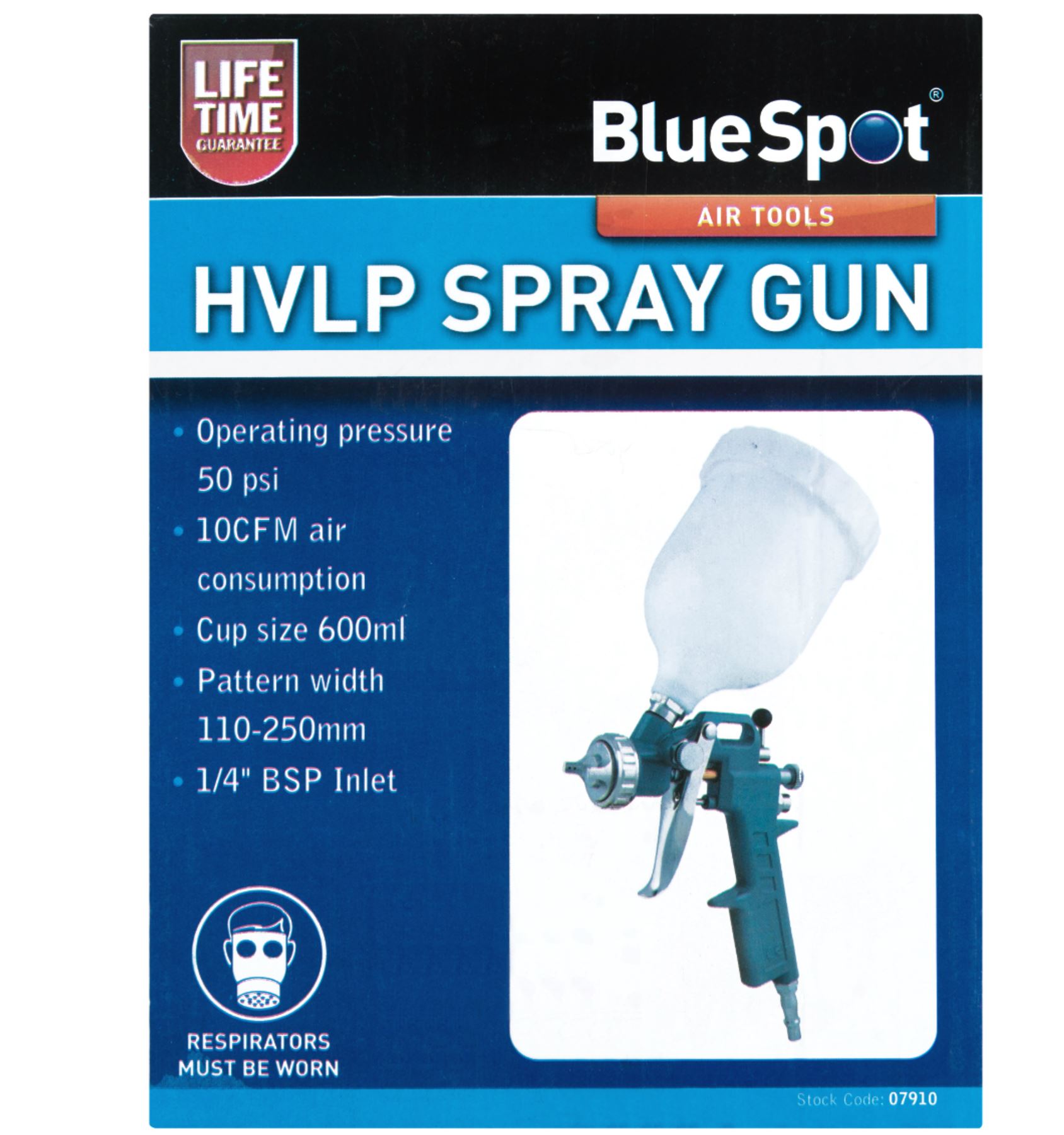 Bluespot HVLP Gravity Feed Air Paint Spray Gun 600ml Cup With 1.5mm
