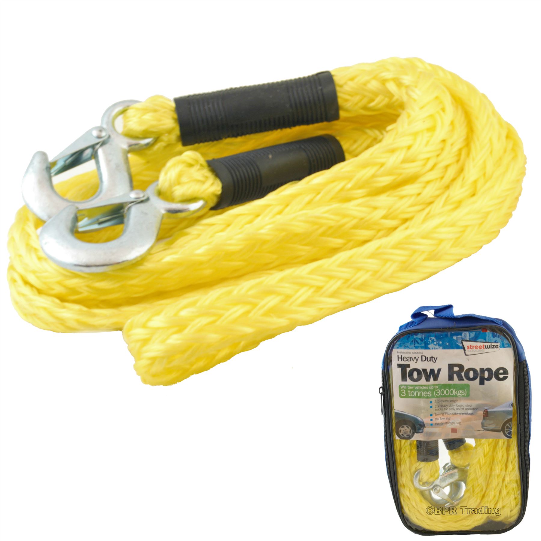 3 Ton Tonne Heavy Duty Vehicle Tow Rope Car Van Towing Strap Garage 3
