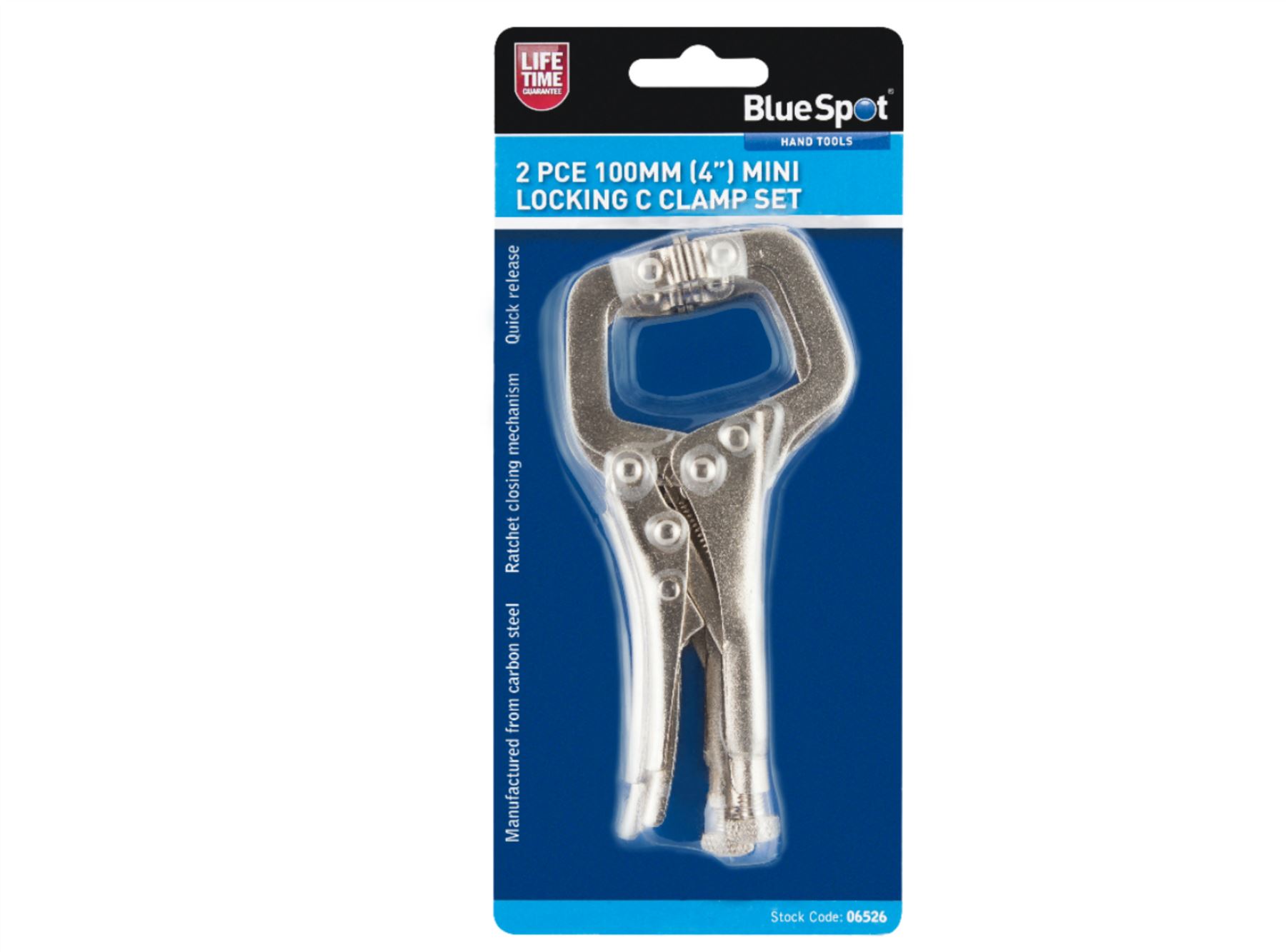 BlueSpot Mini 4 Inch Locking Mole Grip C Clamps Work Welding Woodwork