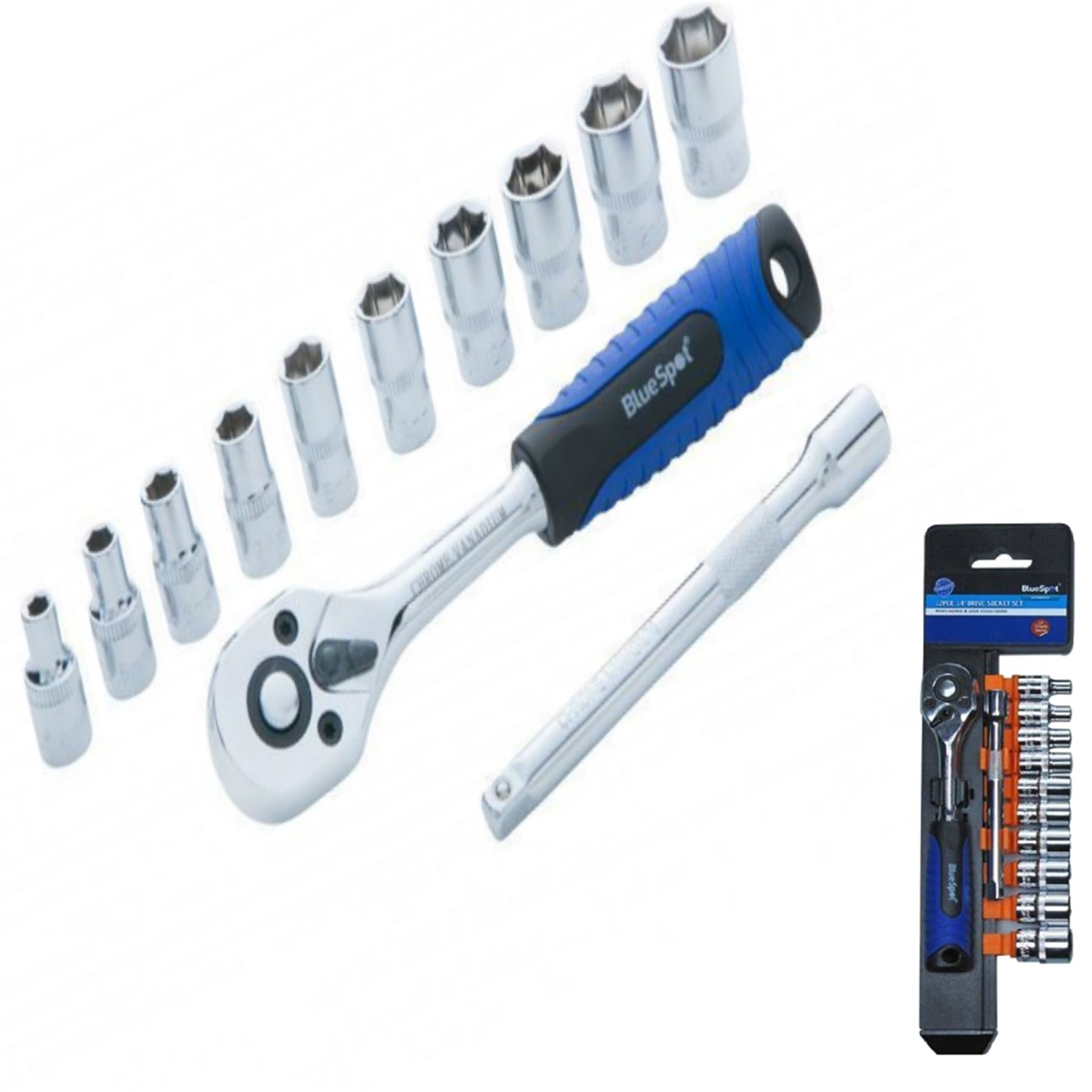 17PC Socket Set Metric 1//4/" Drive Extension Ratchet mm Sil180
