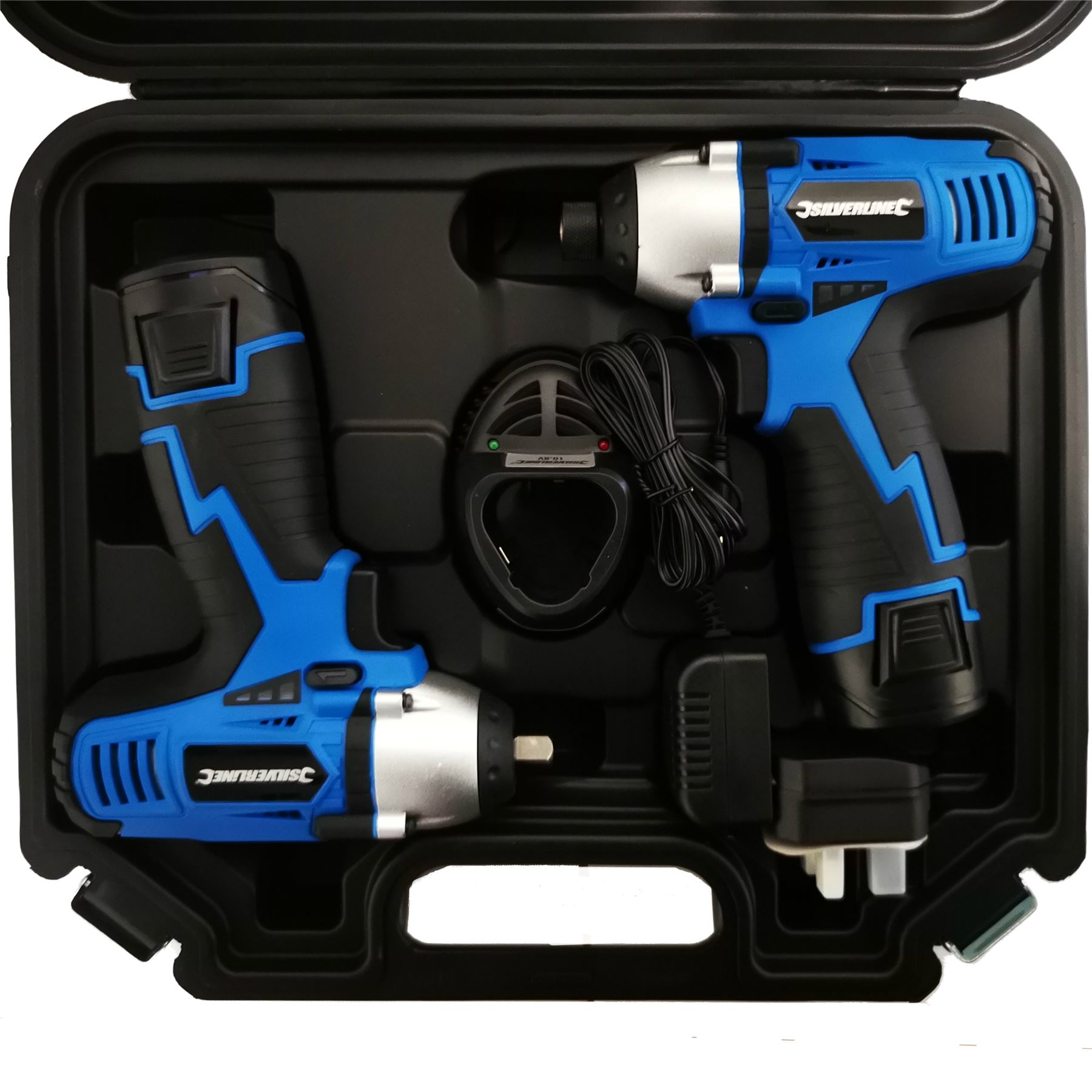 Silverline Impact Driver & 3/8 Impact Wrench 10.8v Cordless Power Tools