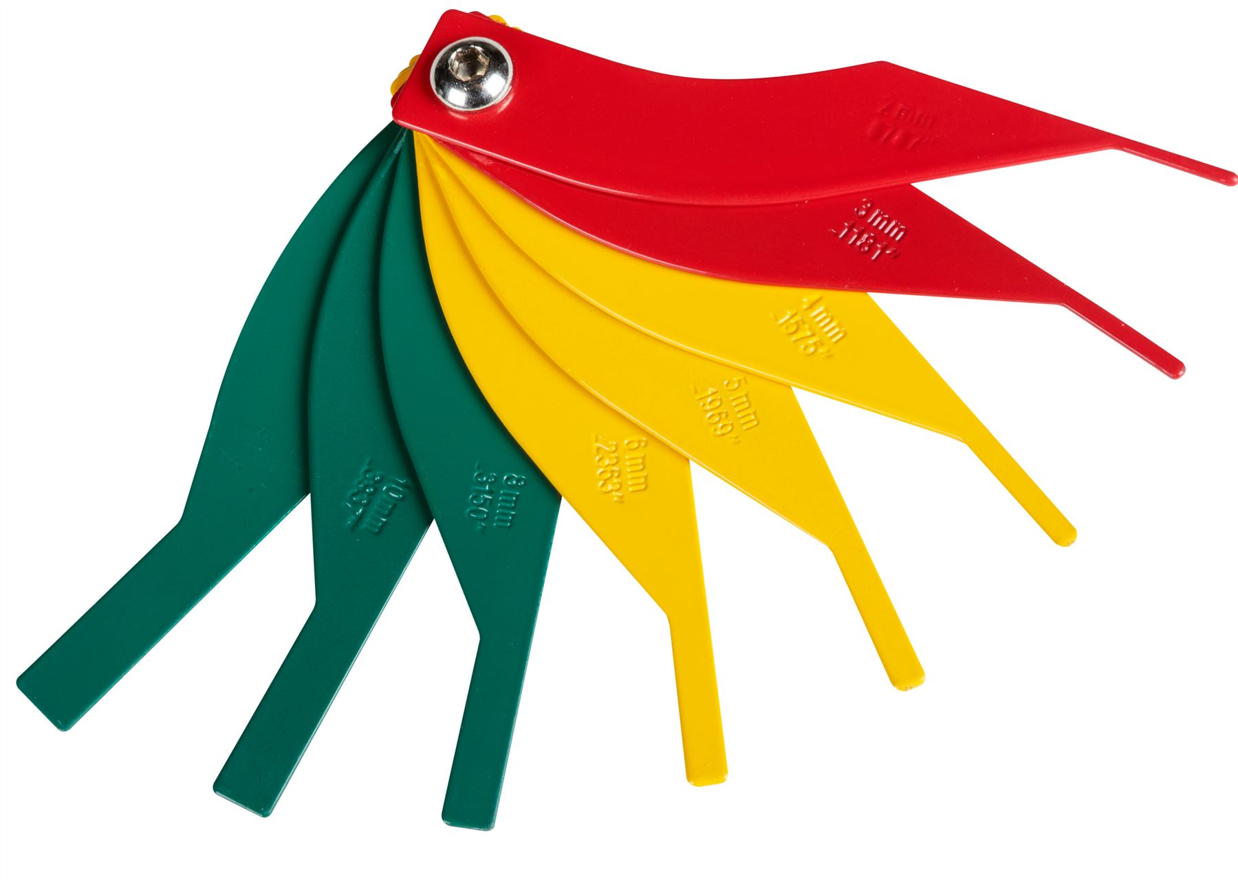 BlueSpot 8pc Brake Disc Pad Thickness Measure Gauge Check Set 2mm12mm