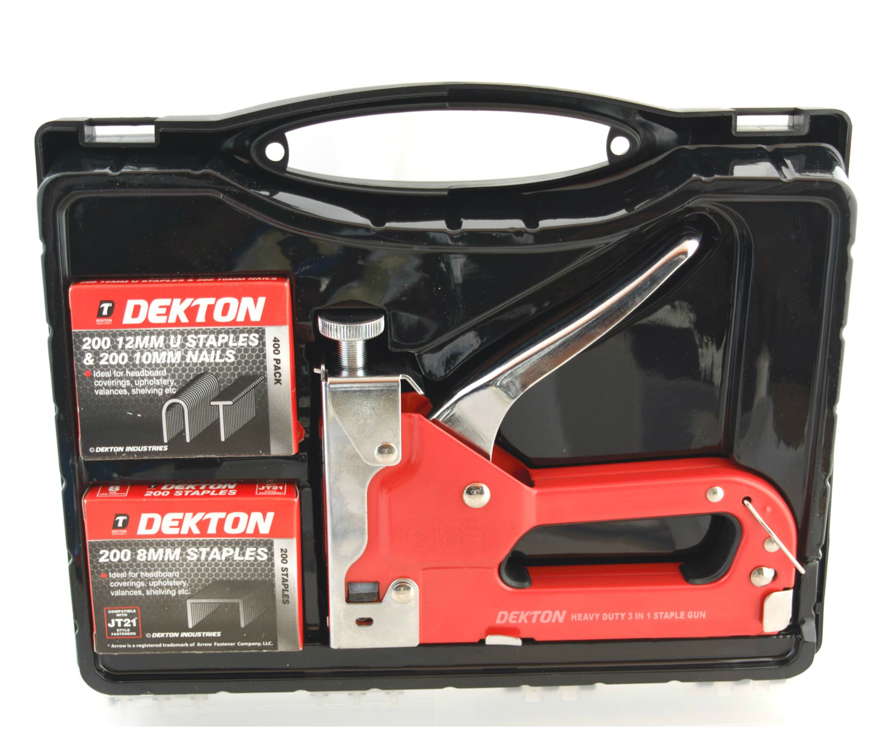 Dekton 3 In 1 Heavy Duty Staple Nail Gun Set Tacker 10 12 14mm with 600 Staples eBay