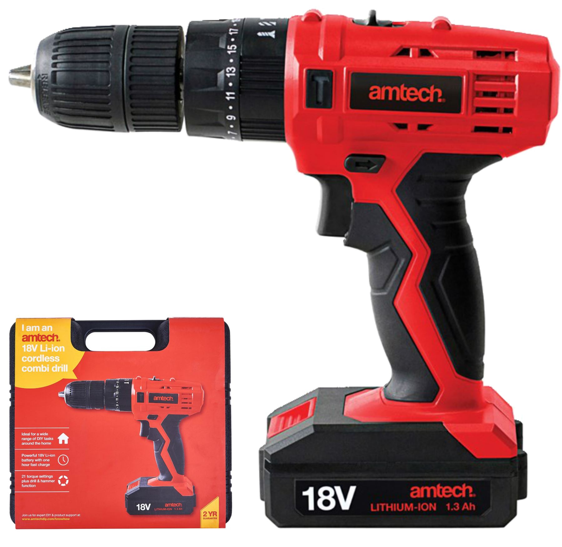 HEAVY DUTY 18V LITHIUM LI-ION CORDLESS HAMMER COMBI DRILL DRIVER SCREWDRIVER NEW