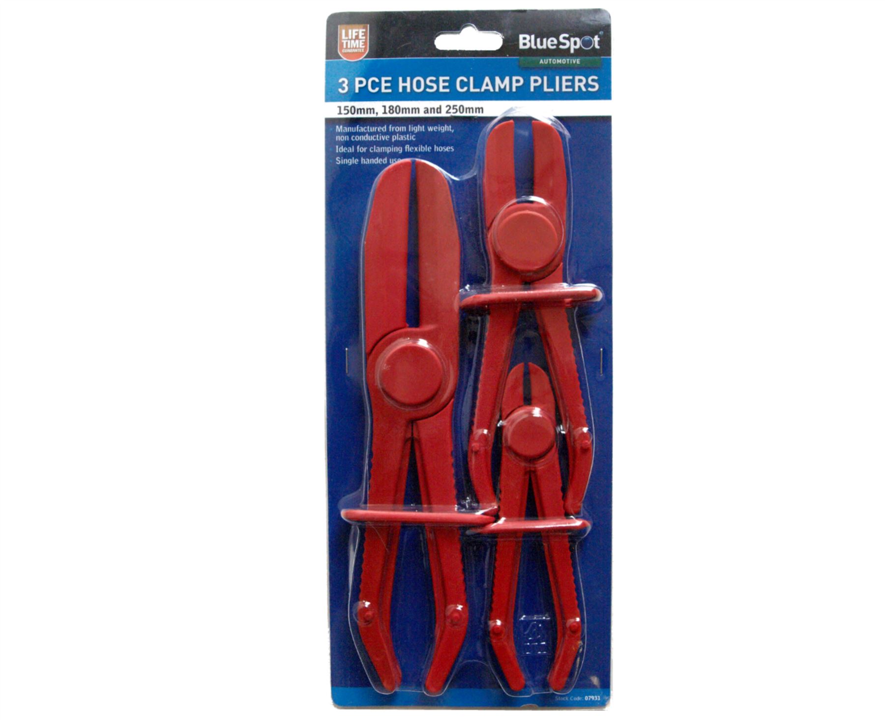BlueSpot 3pc Flexible Hose Clamp Set Clamping Pliers Radiator Brake