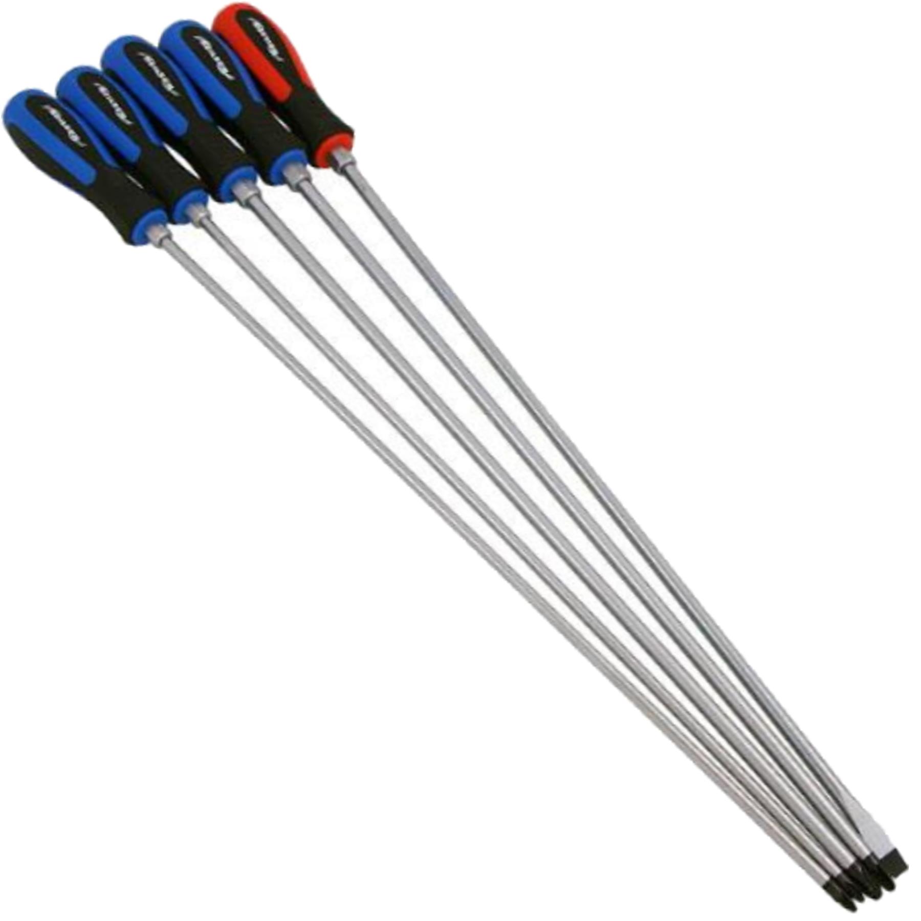 Neiilsen 5pc Extra Long Reach Screwdriver Set Phillips Flat