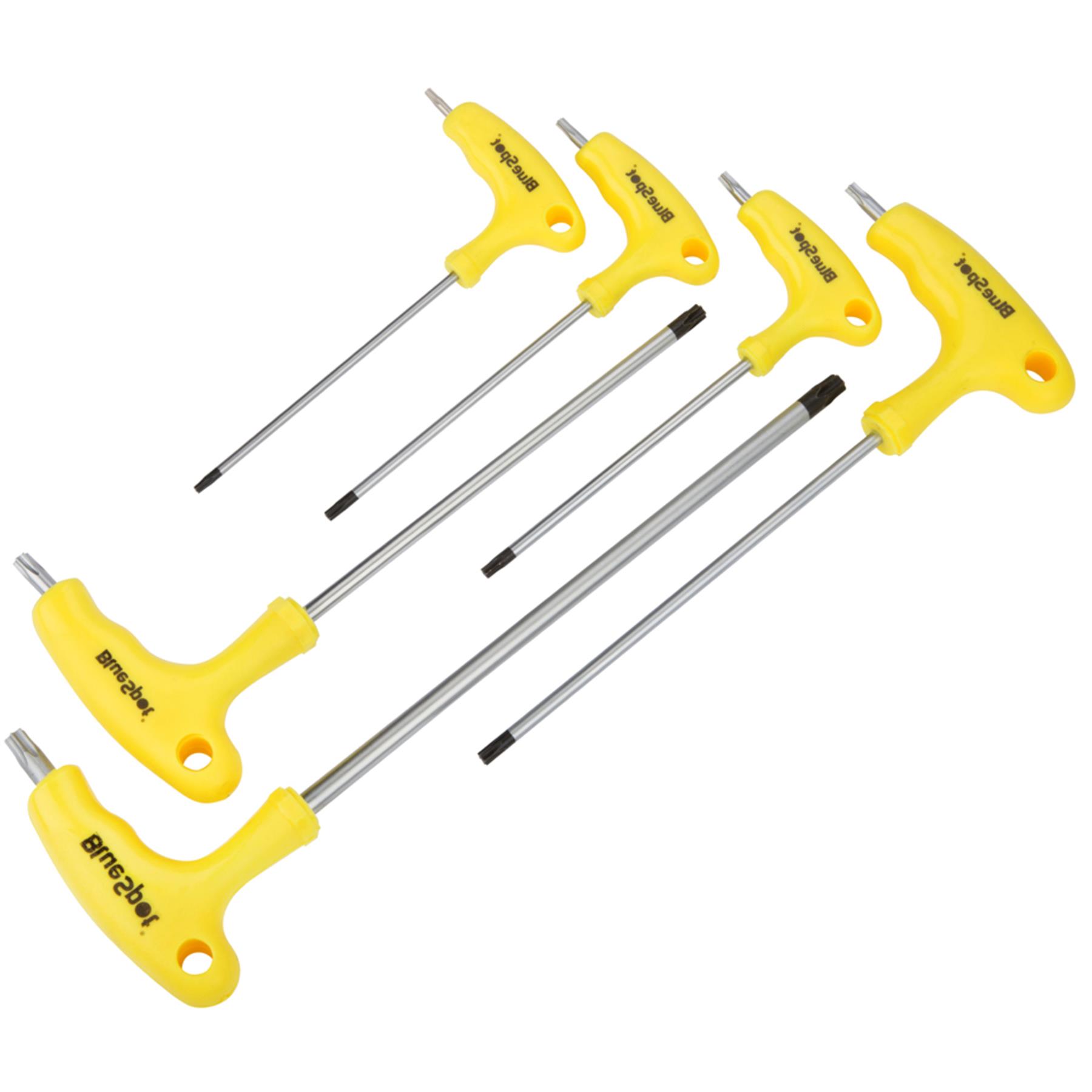 BlueSpot 6Pc Long Star Torx Allen key Set T10 T40 T Handle
