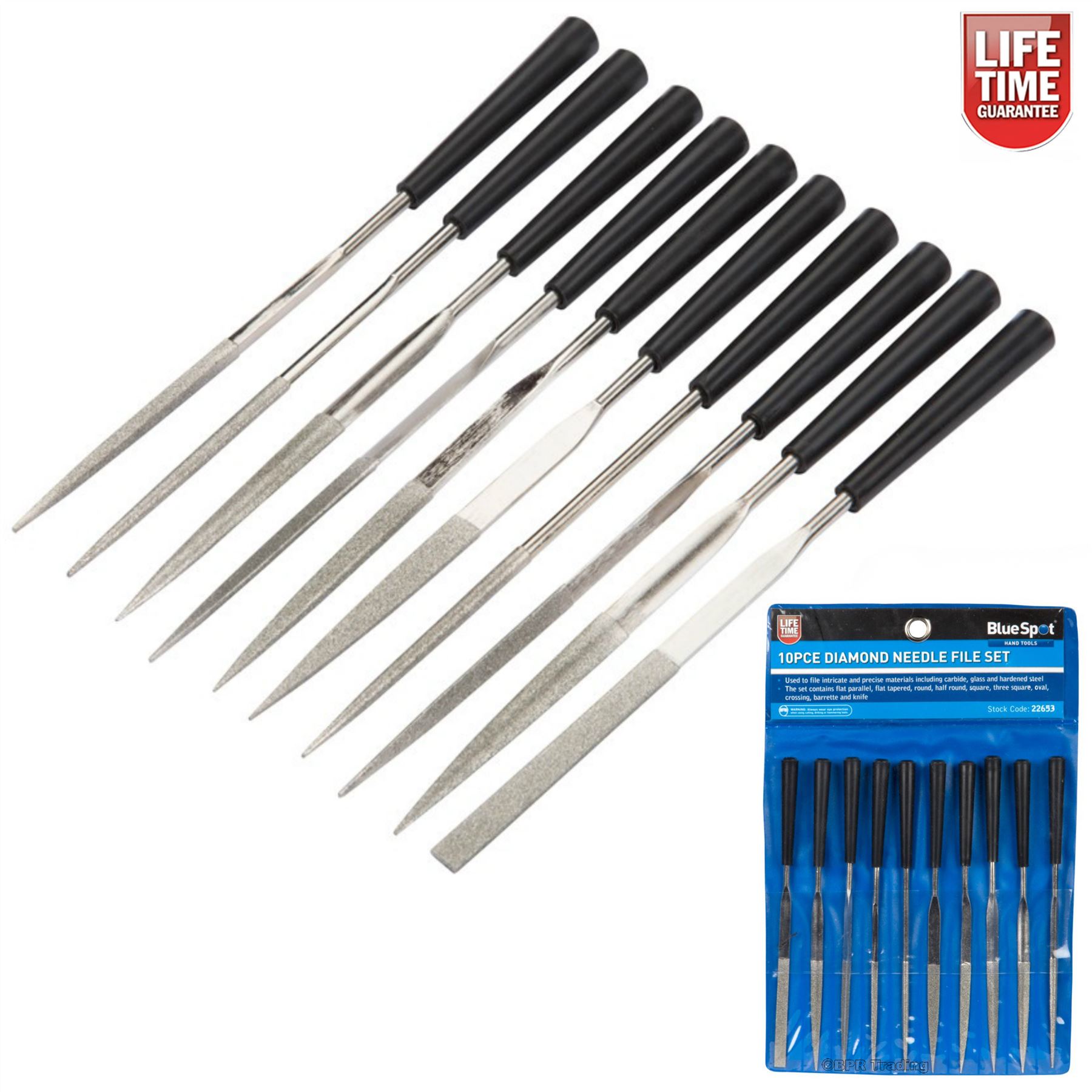 Half-Round Flat Crossing Round Square 10 Piece 140mm Needle File Set