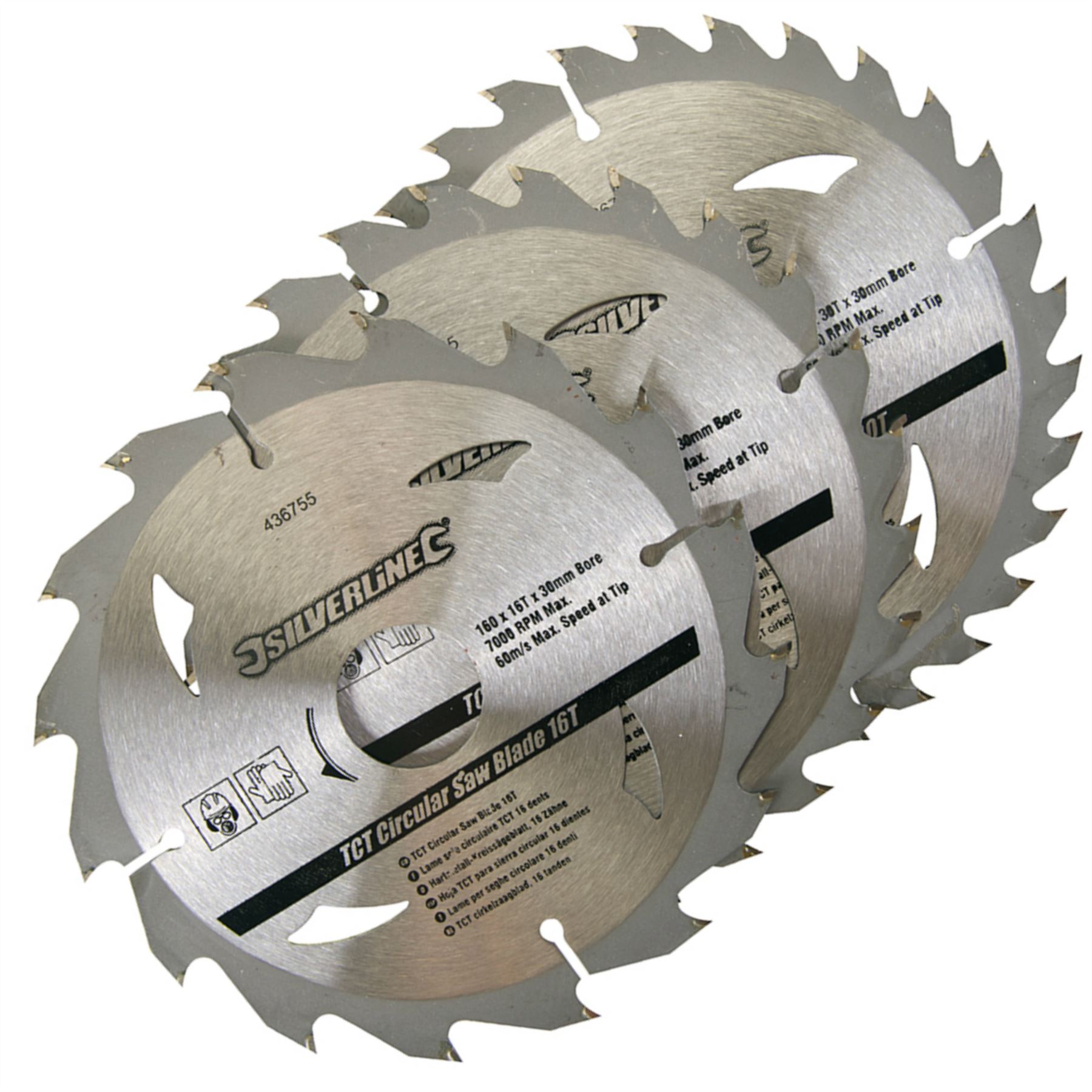 6 1//4/" 3 Circular Saw Blades 160mm Dia 30mm Bore 10 16 /& 20 mm Reduction Ring