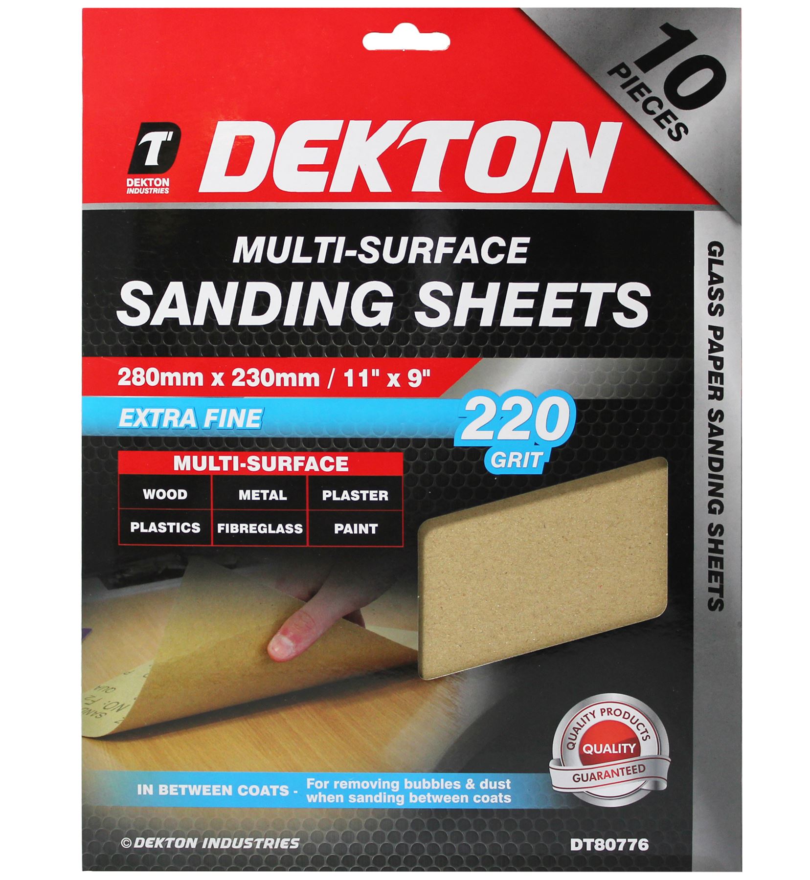 Dekton Packs of Sanding Sheet Sandpaper 40, 100, 220 Grit Or Assorted