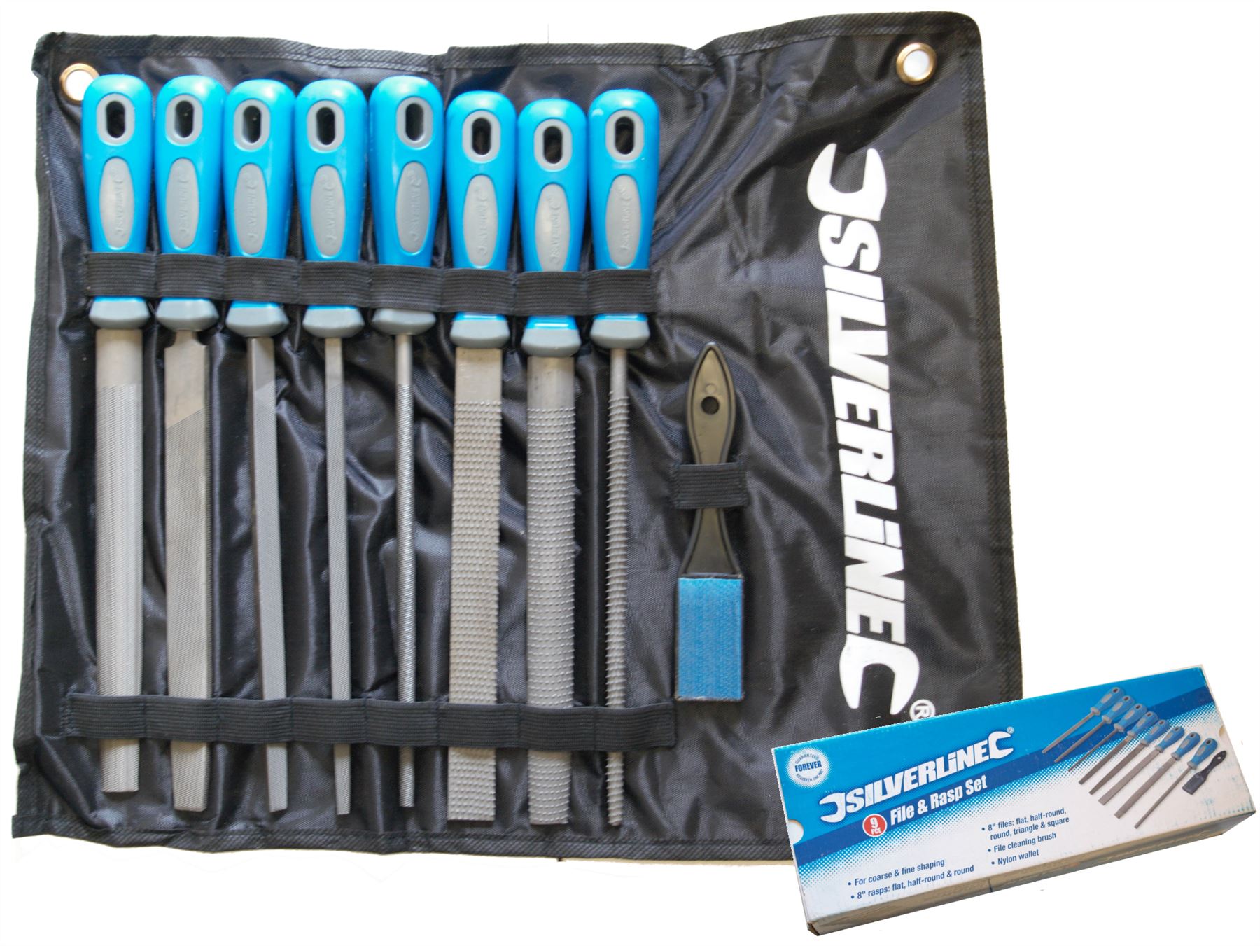 Silverline 9pc Metal File & Wood Rasp Set Triangle Flat Half Round Square Files 5024763070419 eBay