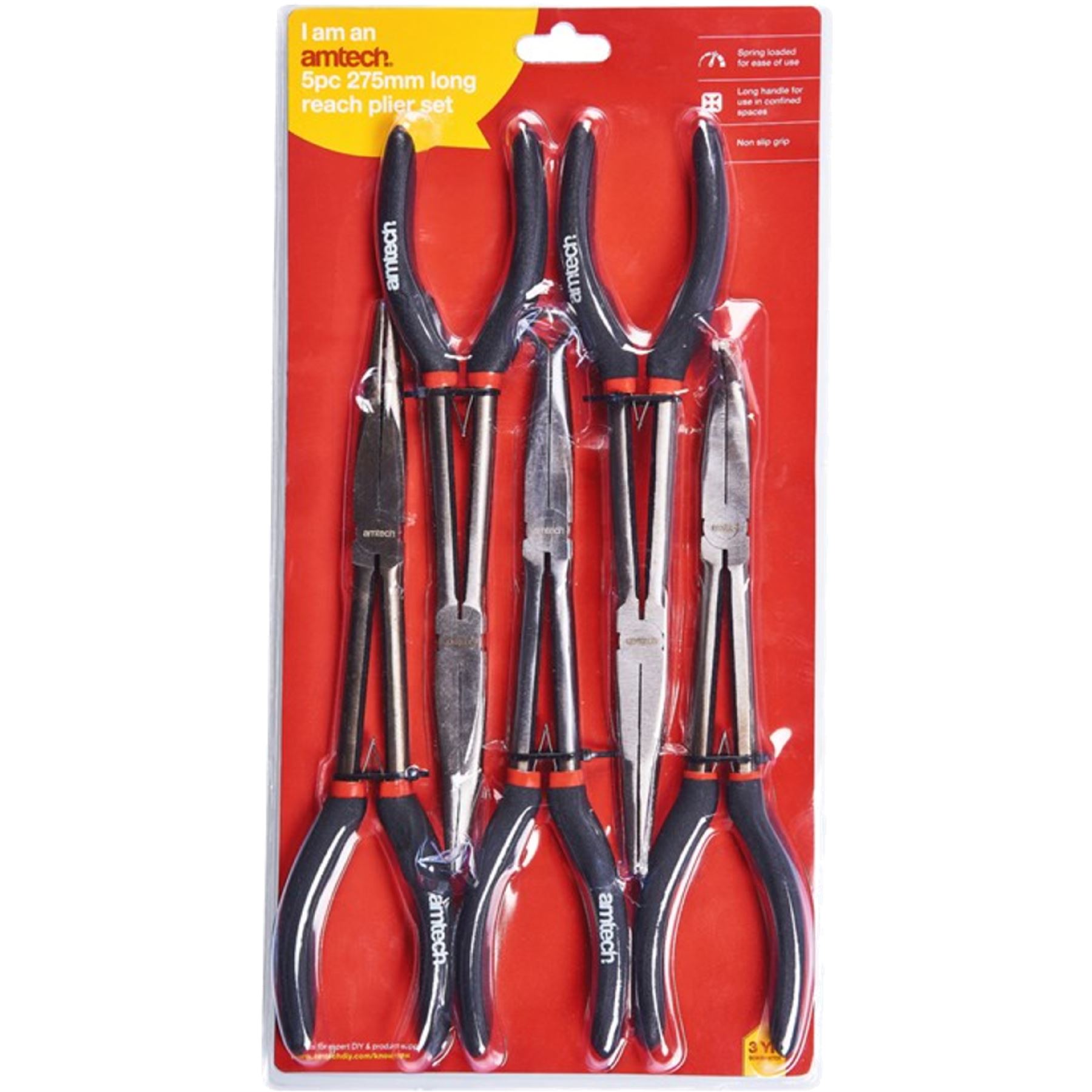 Amtech 9pc Extra Long Nose Reach Bent Straight Ring Offset Pliers Plier