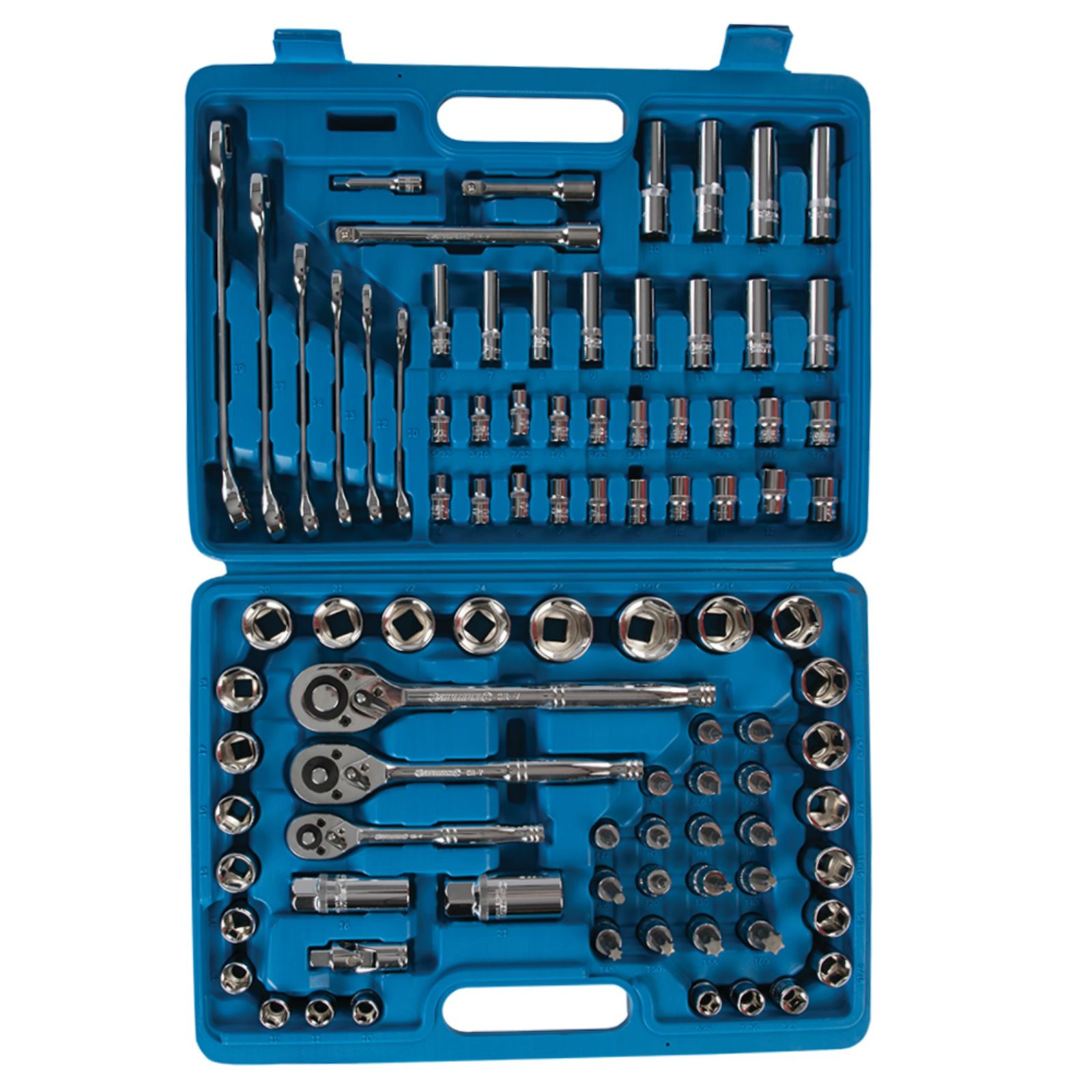 Silverline 90 Pc Mechanics Combination Spanner Socket /& Torx Set Metric Imperial