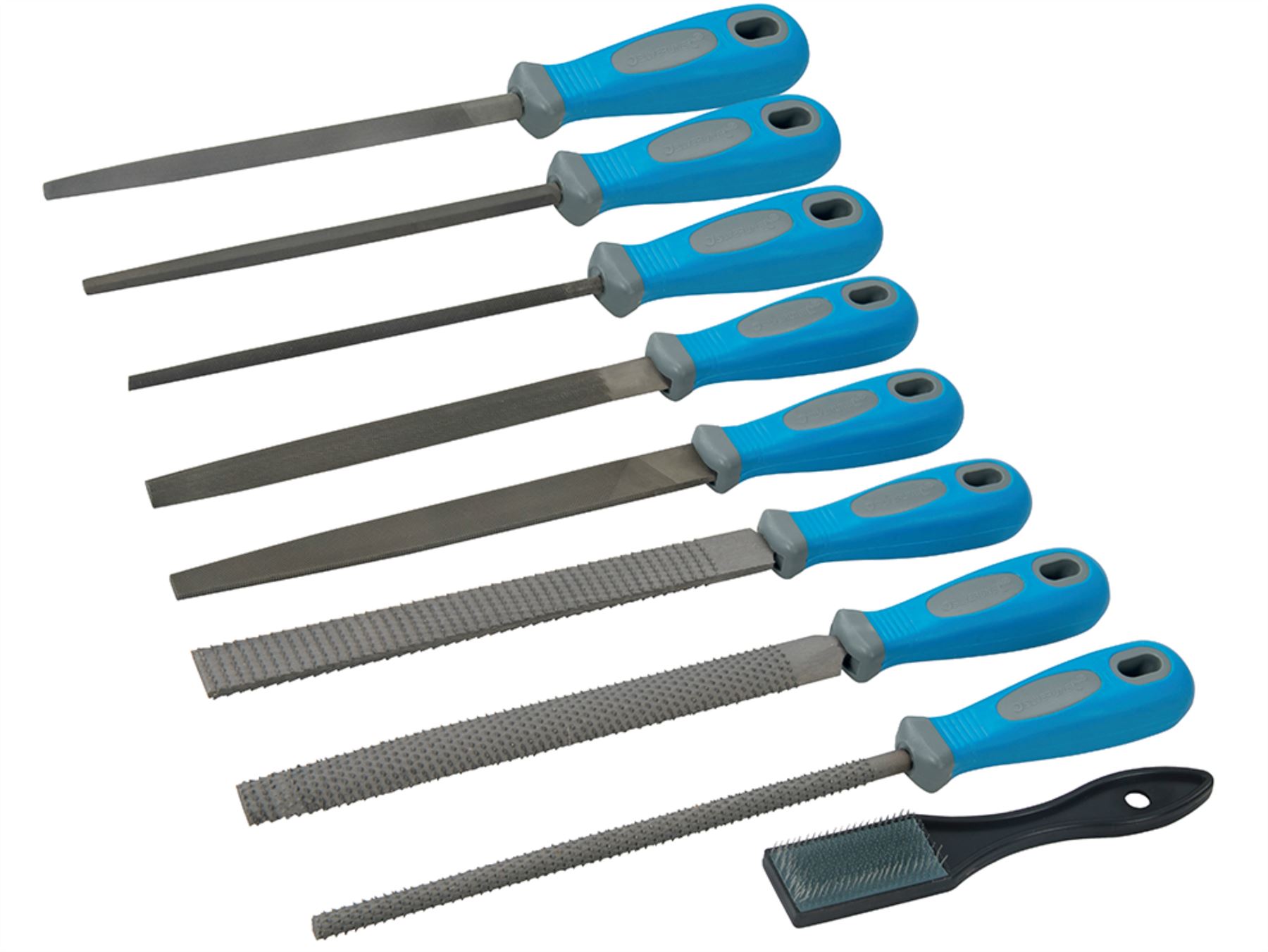 Silverline 9pc Metal File & Wood Rasp Set Triangle Flat Half Round