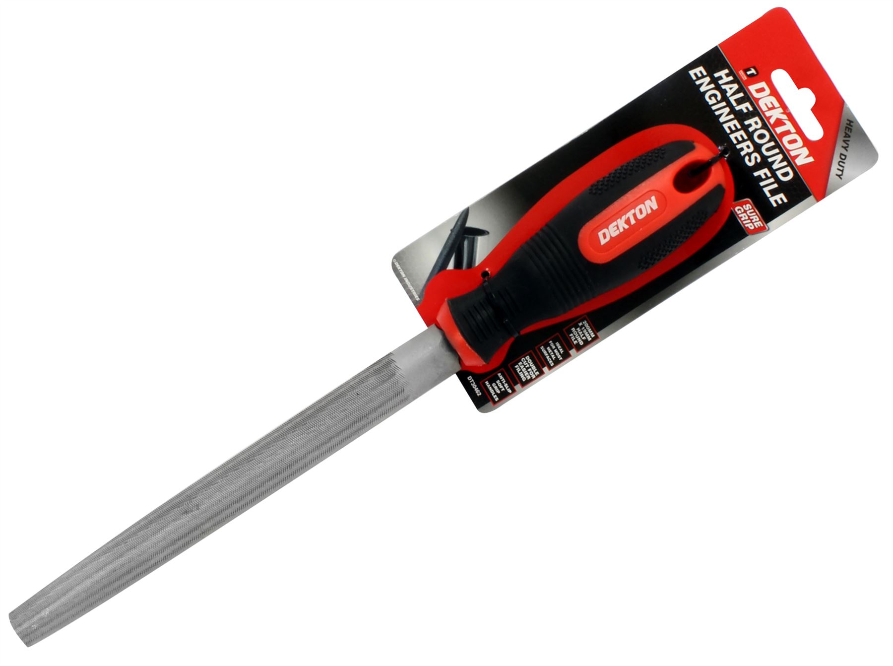 Dekton 200mm Engineers Half Round Metal File Second Cut For Wood Or