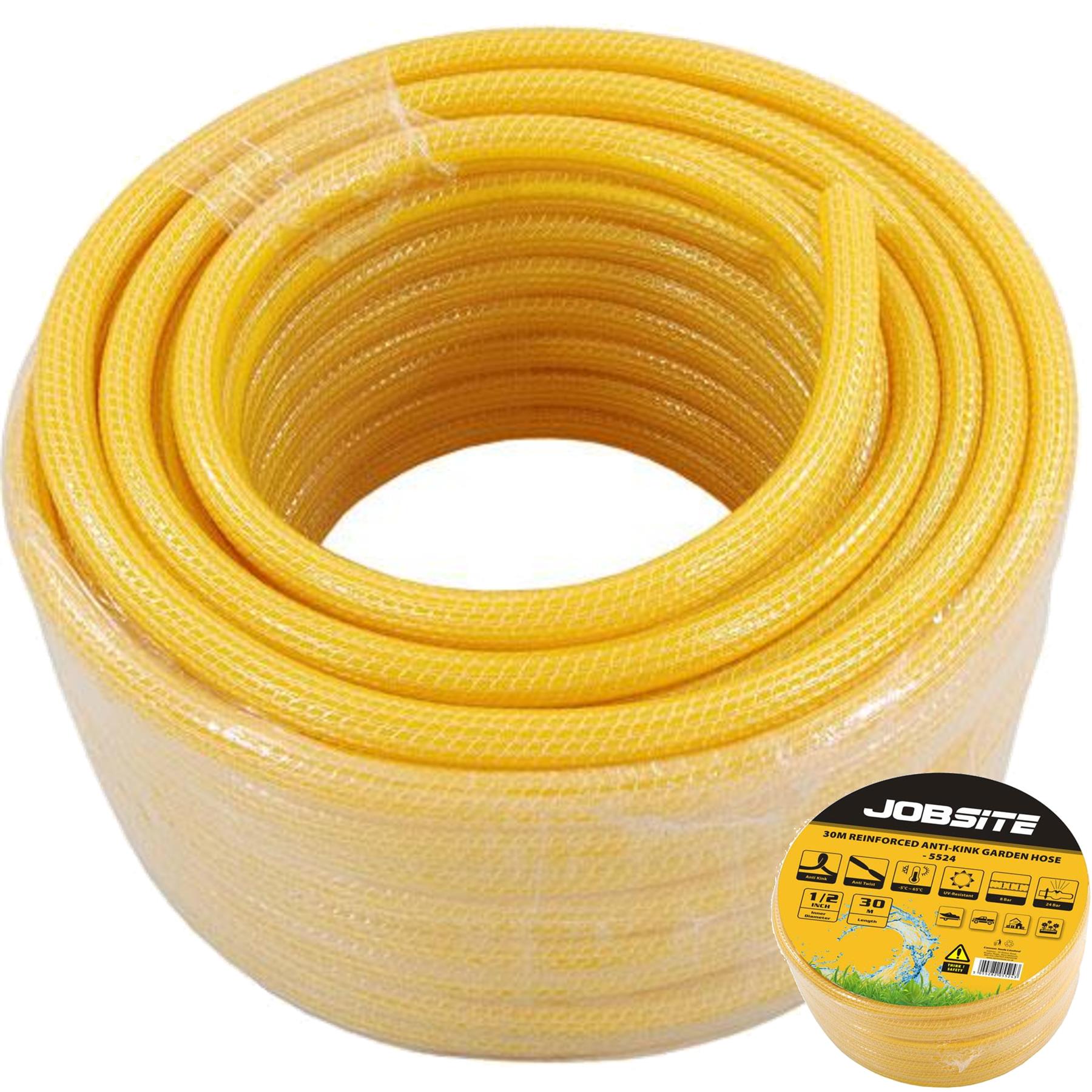 Neilsen Reinforced PVC Rubber Anti Kink Garden Water Hose Pipe 30m 1/2