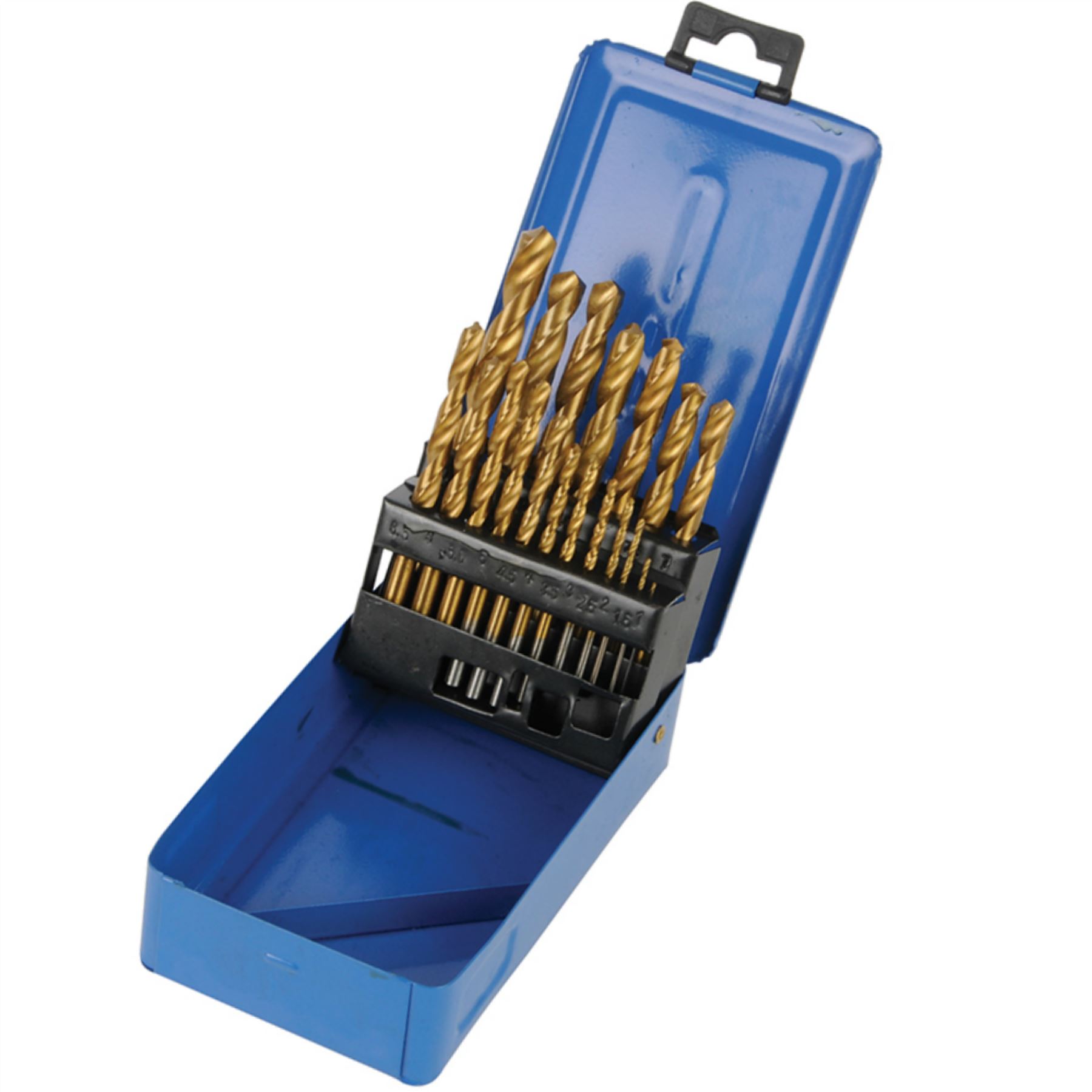 SILVERLINE 19 PC HSS TITANIUM COATED DRILL BIT SET 1-10MM TITANIUM METAL DS49