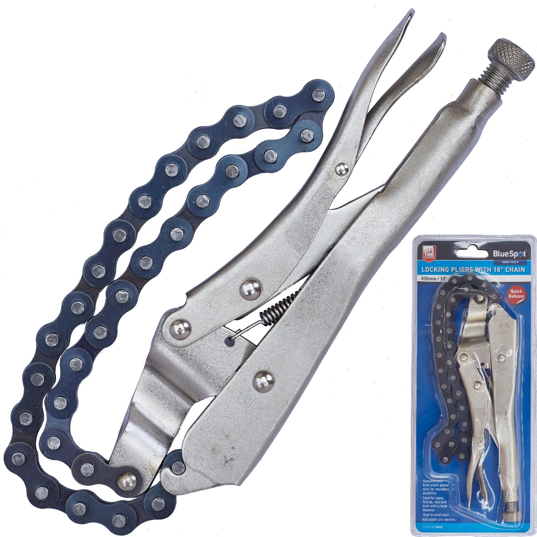 BlueSpot Adjustable Locking Mole Grip Chain Wrench Pliers Pipe Oil
