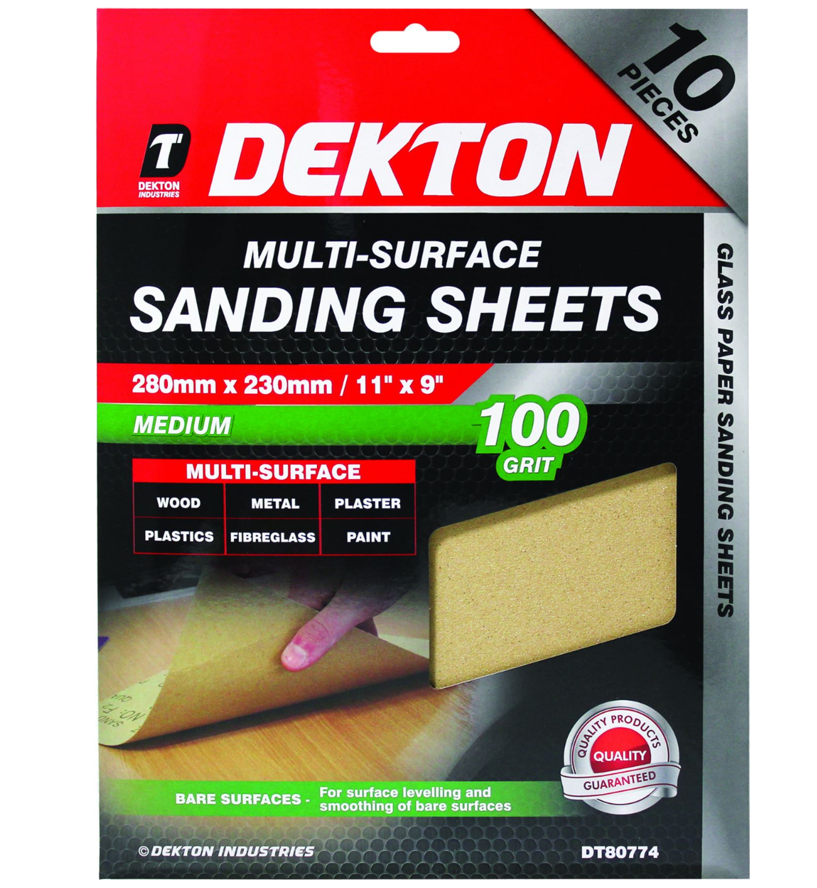 Dekton Packs of Sanding Sheet Sandpaper 40, 100, 220 Grit Or Assorted