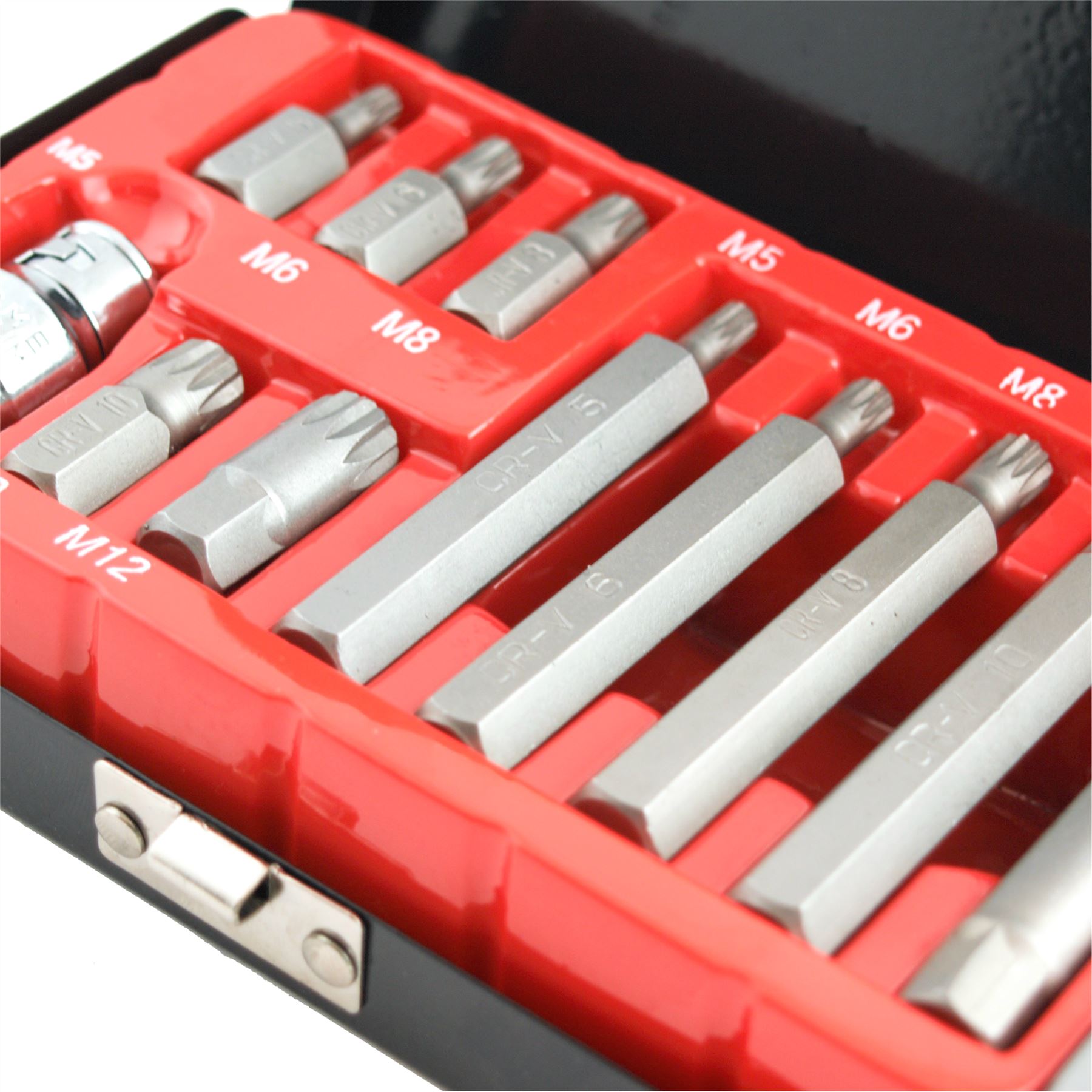 Neilsen 11pc Spline Bit Set 1/2" Socket M5 M6 M8 M10 M12 & Handy Metal