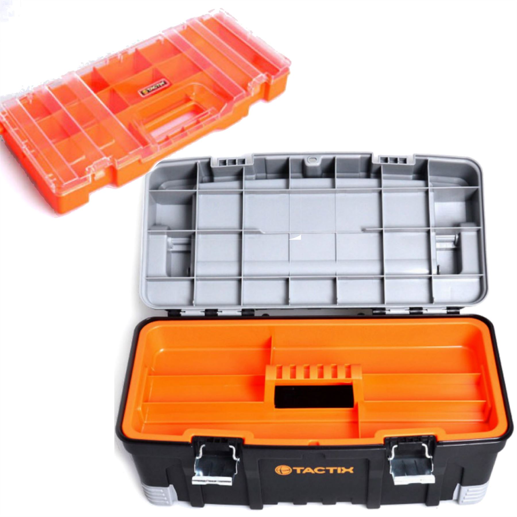 Tactix 2 in 1 Rolling Large Heavy Duty Mobile Tool Storage Box Chest On