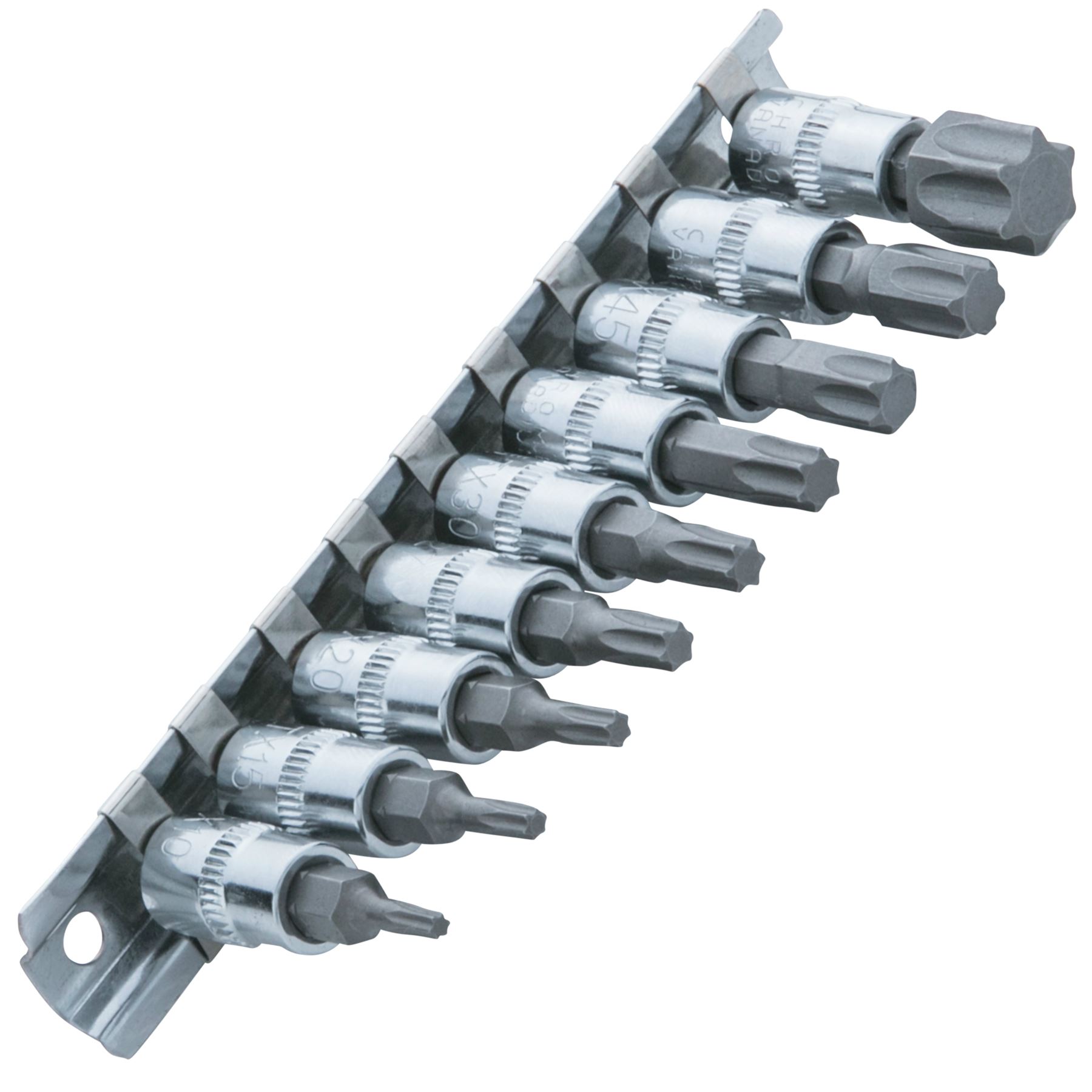 BlueSpot 9pc Male Torx Bit Star Socket Set T10 T60 Trx 1/4" Drive