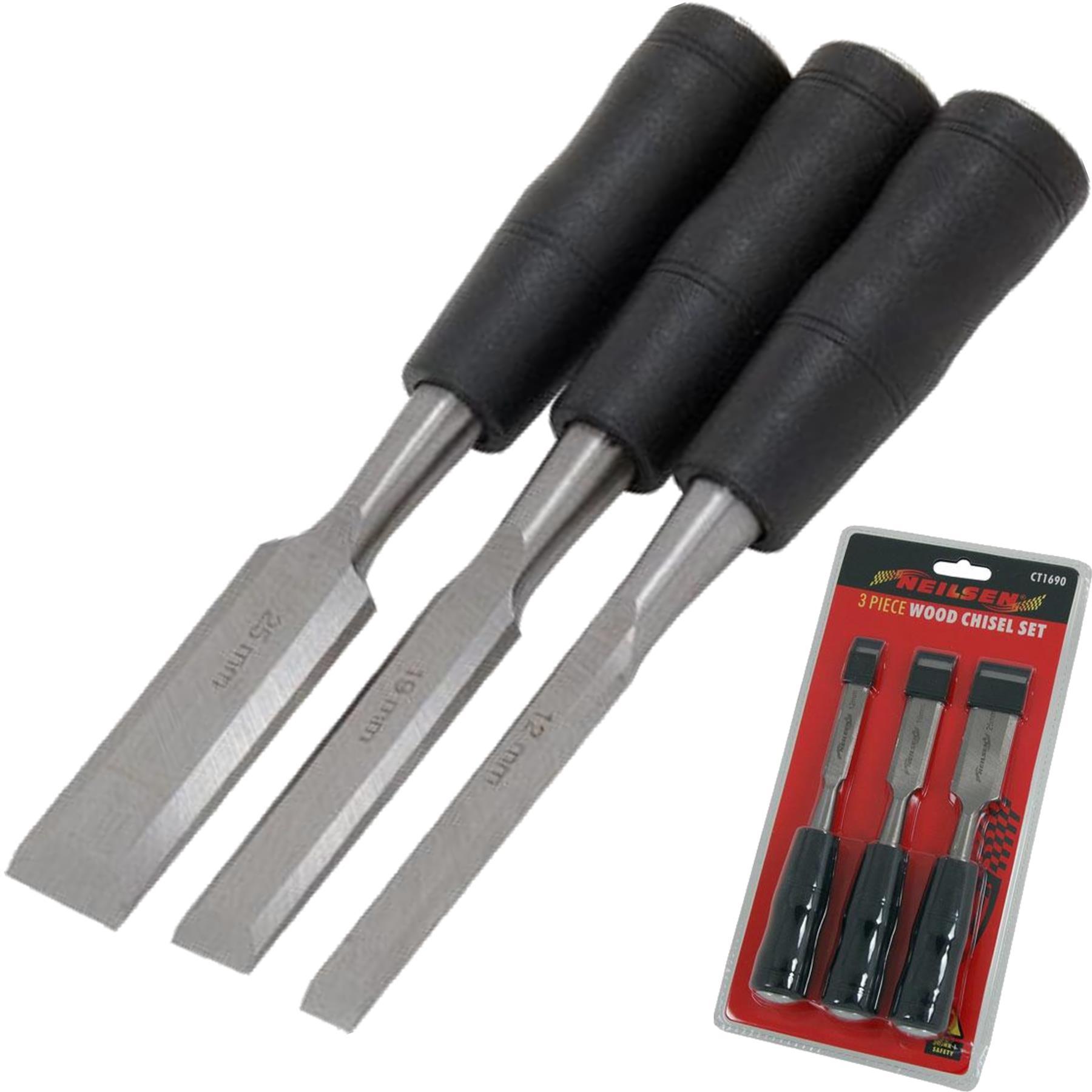 Neilsen 3pc Wood Bevel Edge Carpentry Joiner Carpenter Woodwork Chisel