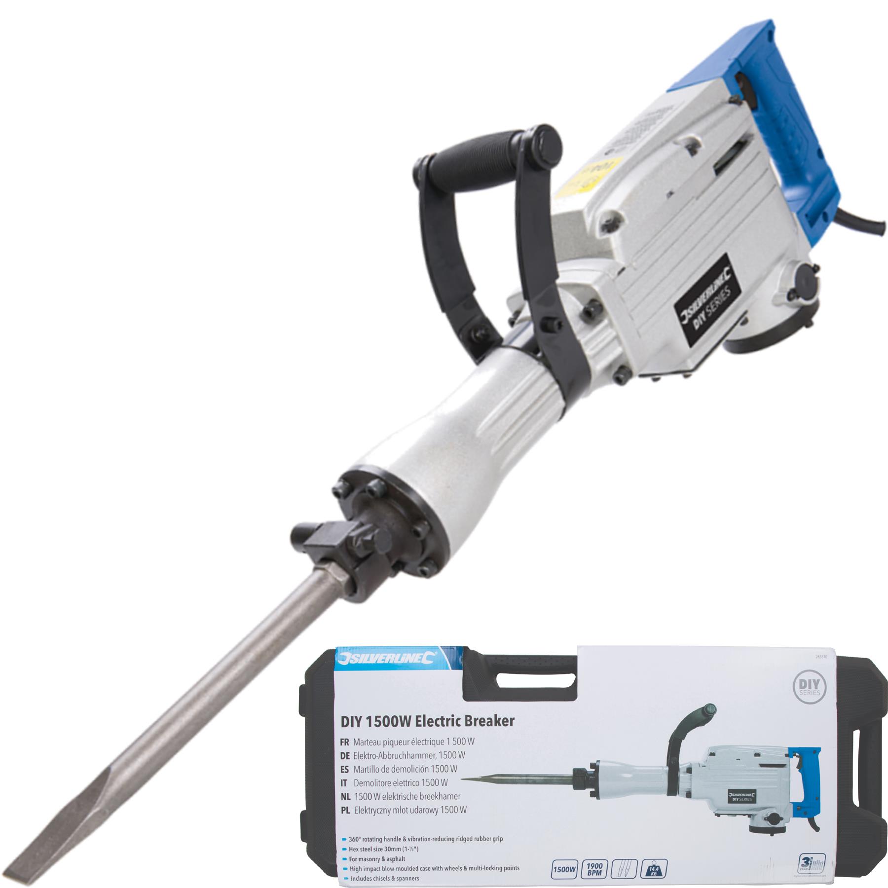 Silverline Electric Demolition Jack Hammer Drill Concrete Breaker
