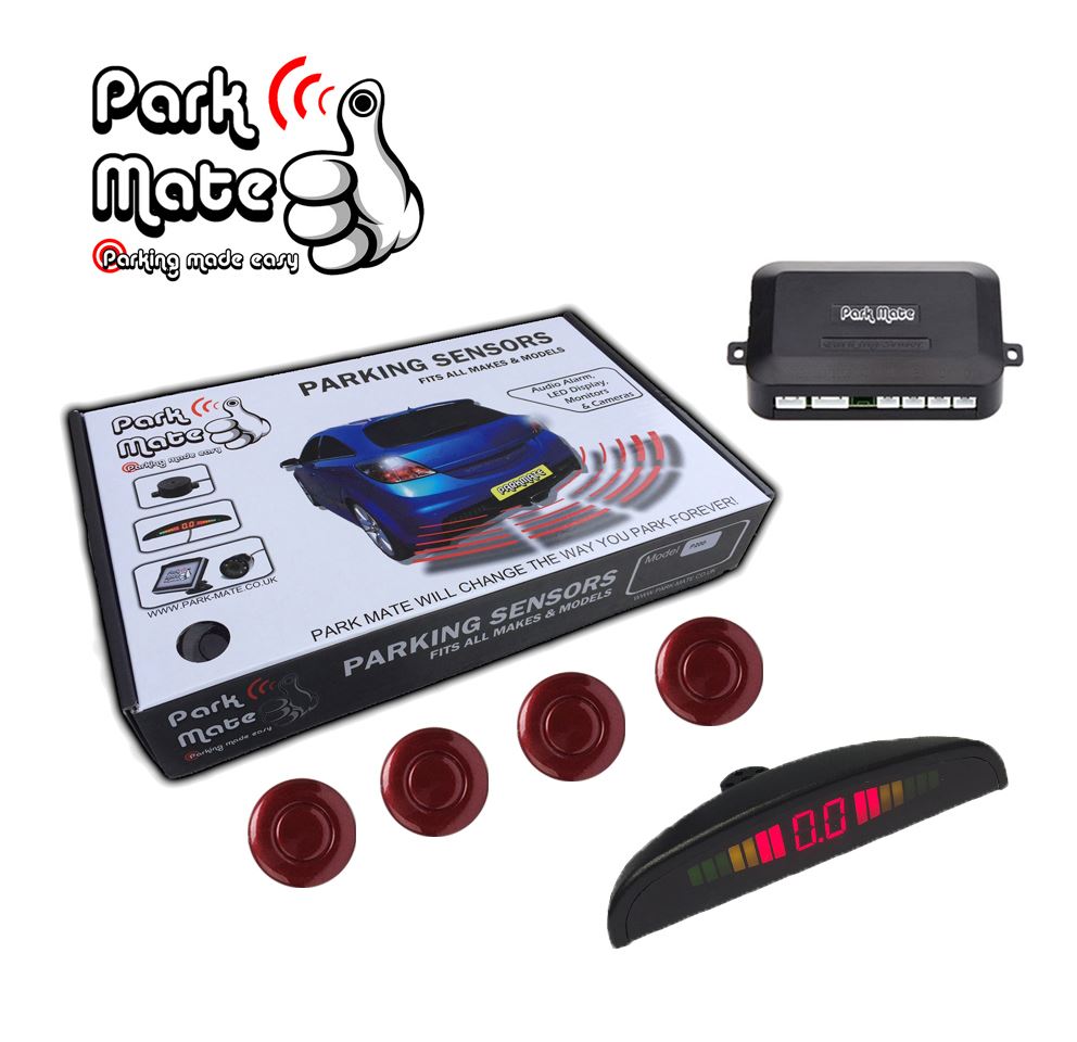 ジェル Park Mate PM200 Maroon Rear Reversing Parking Sensors LED Fits