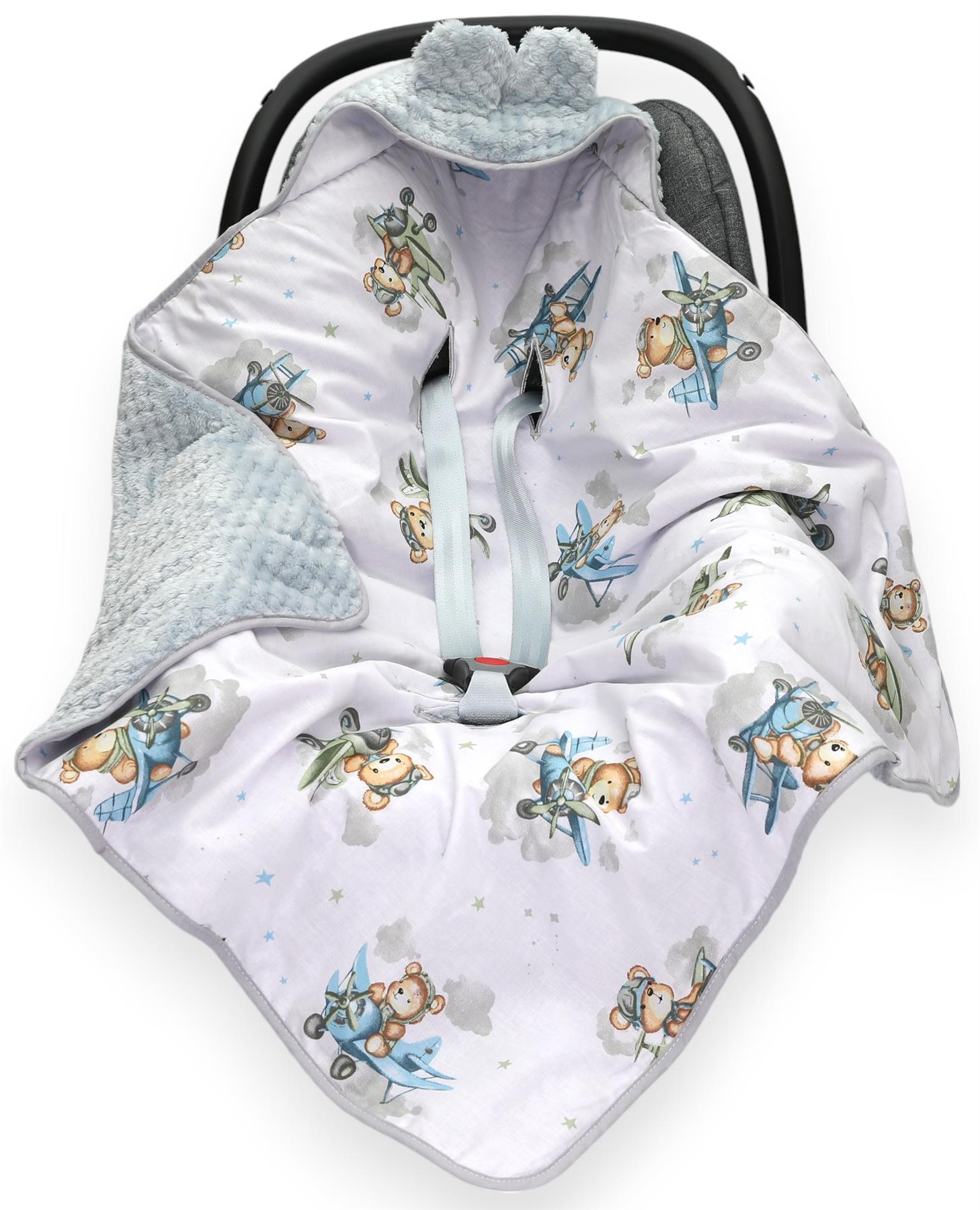 Coperta SEGGIOLINO AUTO inserto bambino comode dita dei piedi manicotto cotone e cialda visone - Foto 17 di 76