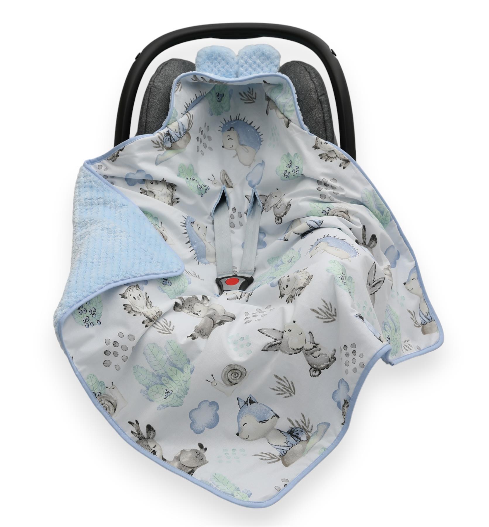 Coperta SEGGIOLINO AUTO inserto bambino comode dita dei piedi manicotto cotone e cialda visone - Foto 8 di 76