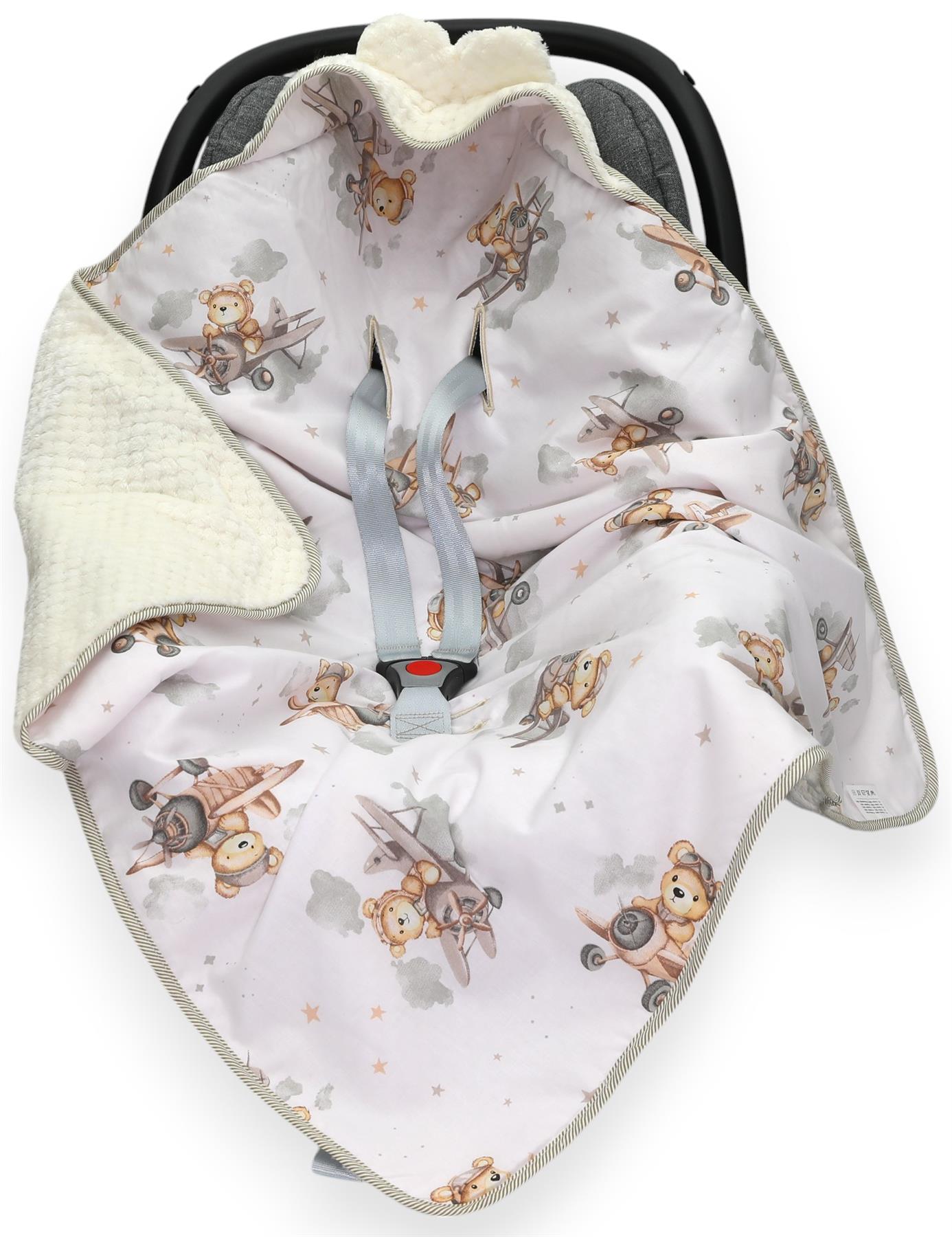 Coperta SEGGIOLINO AUTO inserto bambino comode dita dei piedi manicotto cotone e cialda visone - Foto 22 di 76