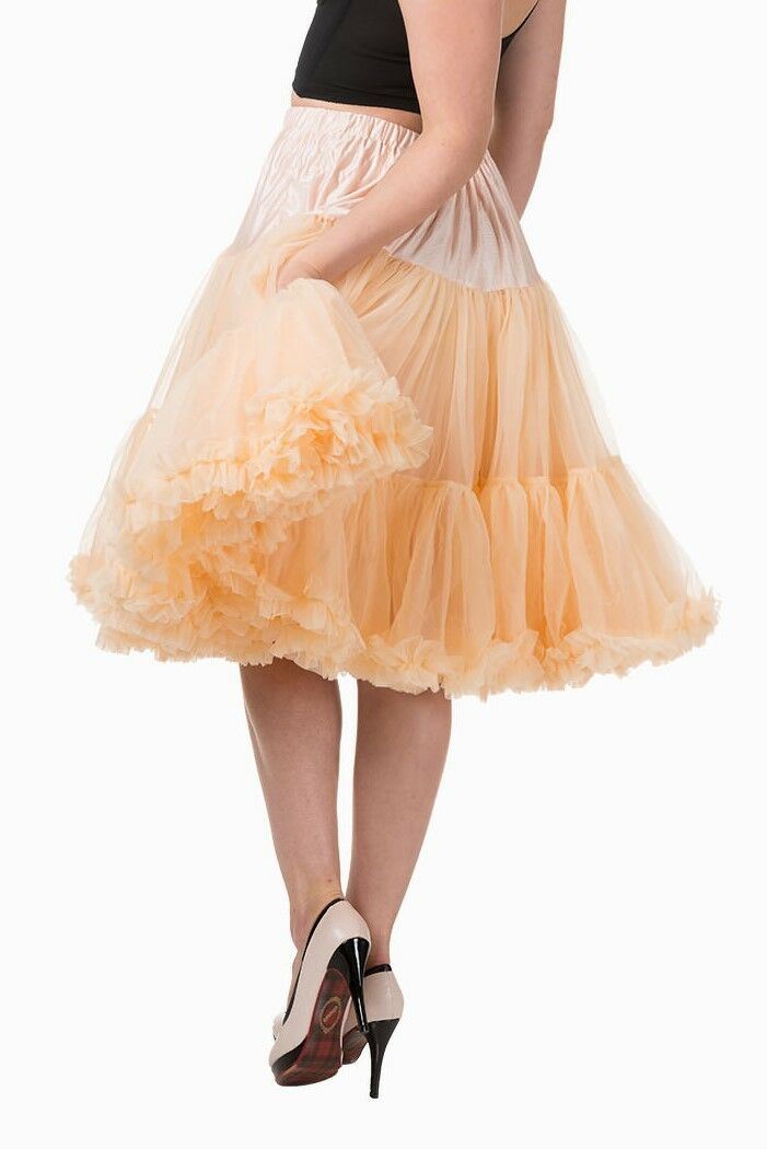 BANNED 50s Rockabilly 20/" SUPER SOFT Light Petticoat Under Skirt Red Bordeaux