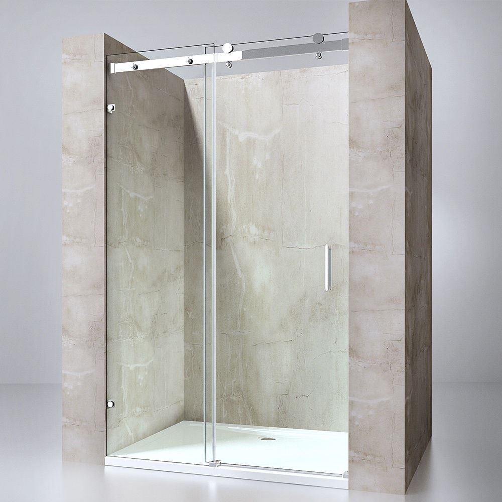 DUROVIN SHOWER ENCLOSURE Frameless Sliding Door & Side Panel Clear 8mm