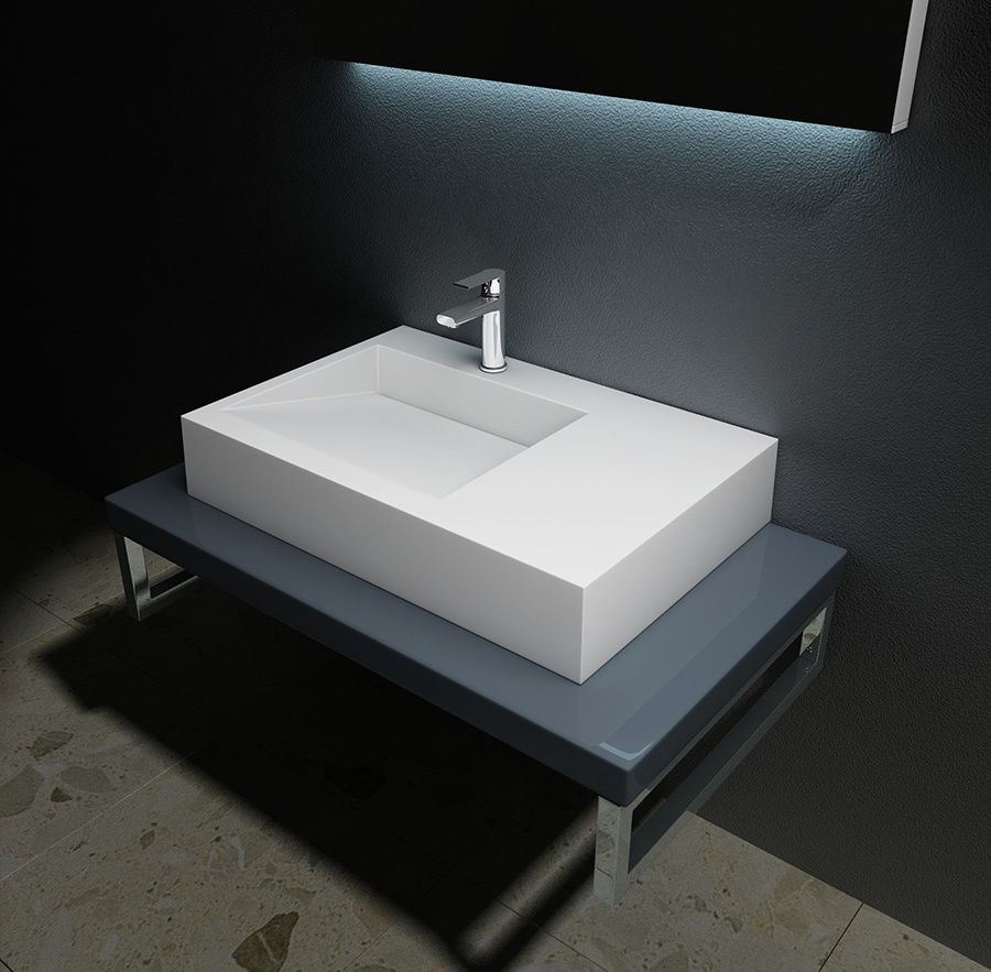 BATHROOM WASH BASIN Sink Stone Resin Mounted Countertop Space Design