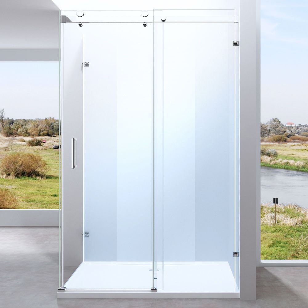 Modern Frameless Sliding Door Shower Enclosure 8mm Nano Easy Clean