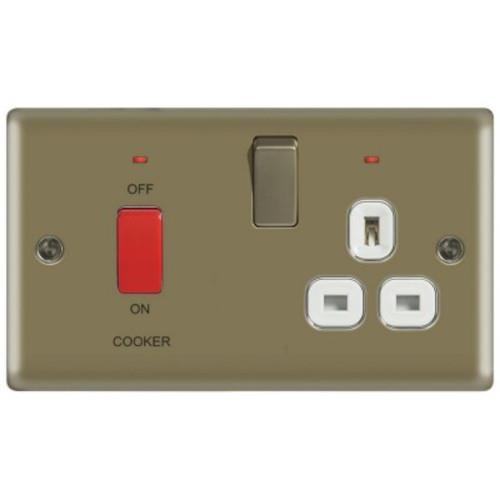 Cooker Switch Socket Black Nickel Chrome Stainless Steel 45A Control Unit - Picture 15 of 21