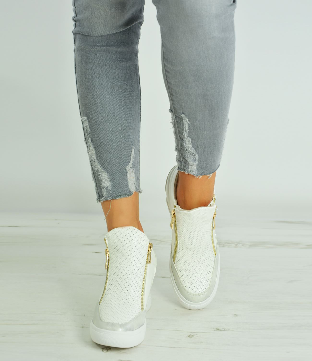 ladies trainers with side zip