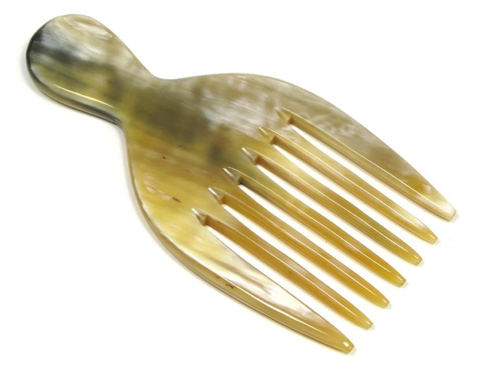 Beautiful Polished Horn Afro Comb, Perfect For Curls (615953220247)