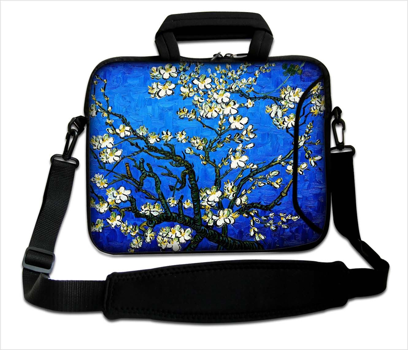 Blue Ornament Flower Luxburg 17 Inch Messenger/Shoulder Strap Soft Laptop Bag with Handle Blue Ornament Flower Luxburg 17 Inch Messenger/Shoulder Strap Soft Laptop Bag with Handle