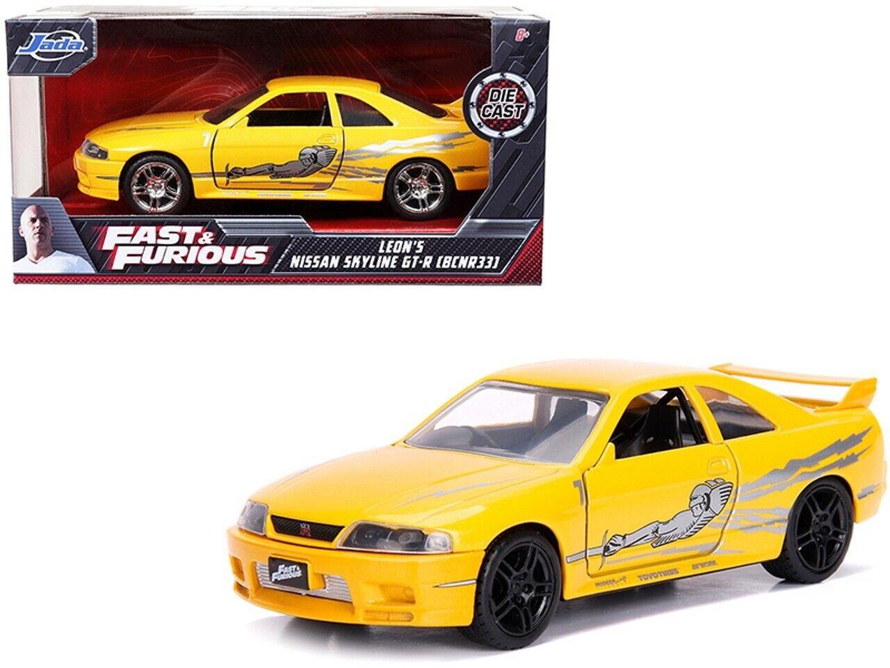 ワイルドスピードシリーズNissan Skyline GT-Rイエロー 1/32 Jada 1:32 Fast & Furious Leon's Yellow Nissan Skyline GT-R (BCNR33