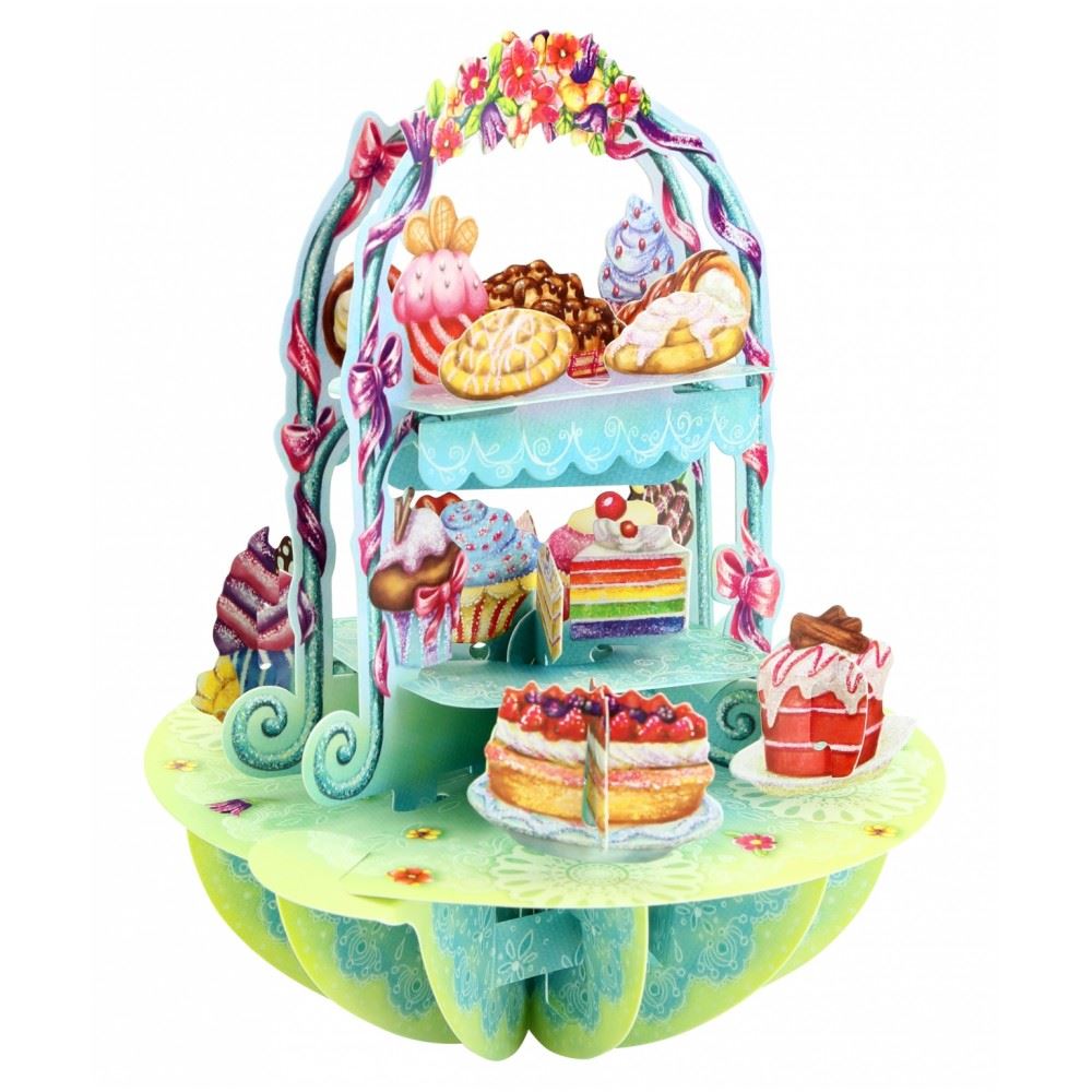 Santoro 3D Pop-Up Popnrock Greeting Card Ice Cream Cake Shop