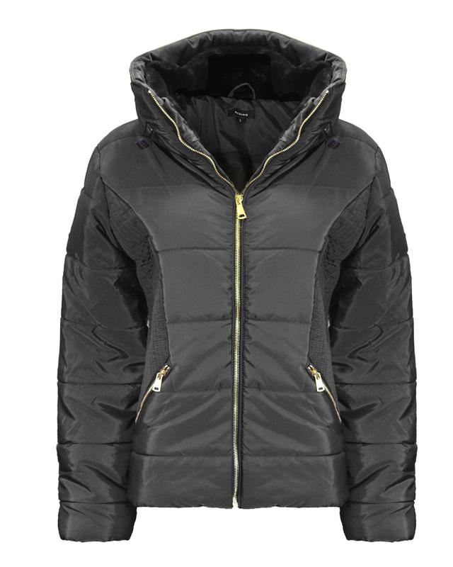 New Ladies Women Long Sleeves Zipped pocket Quilted Padded Bubble Jacket Coat - Picture 2 of 11
