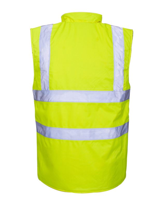 Yellow Orange HiViz High Visibility Body Warmer Gilet Jacket Coat