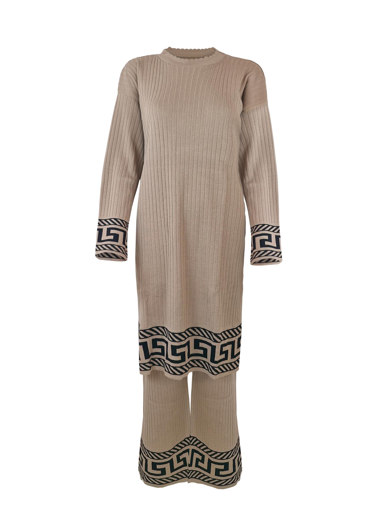 Nuovo set donna maglia coord 2 pezzi tuta lounge wear jogger gamba larga pantaloni - Foto 10 di 12
